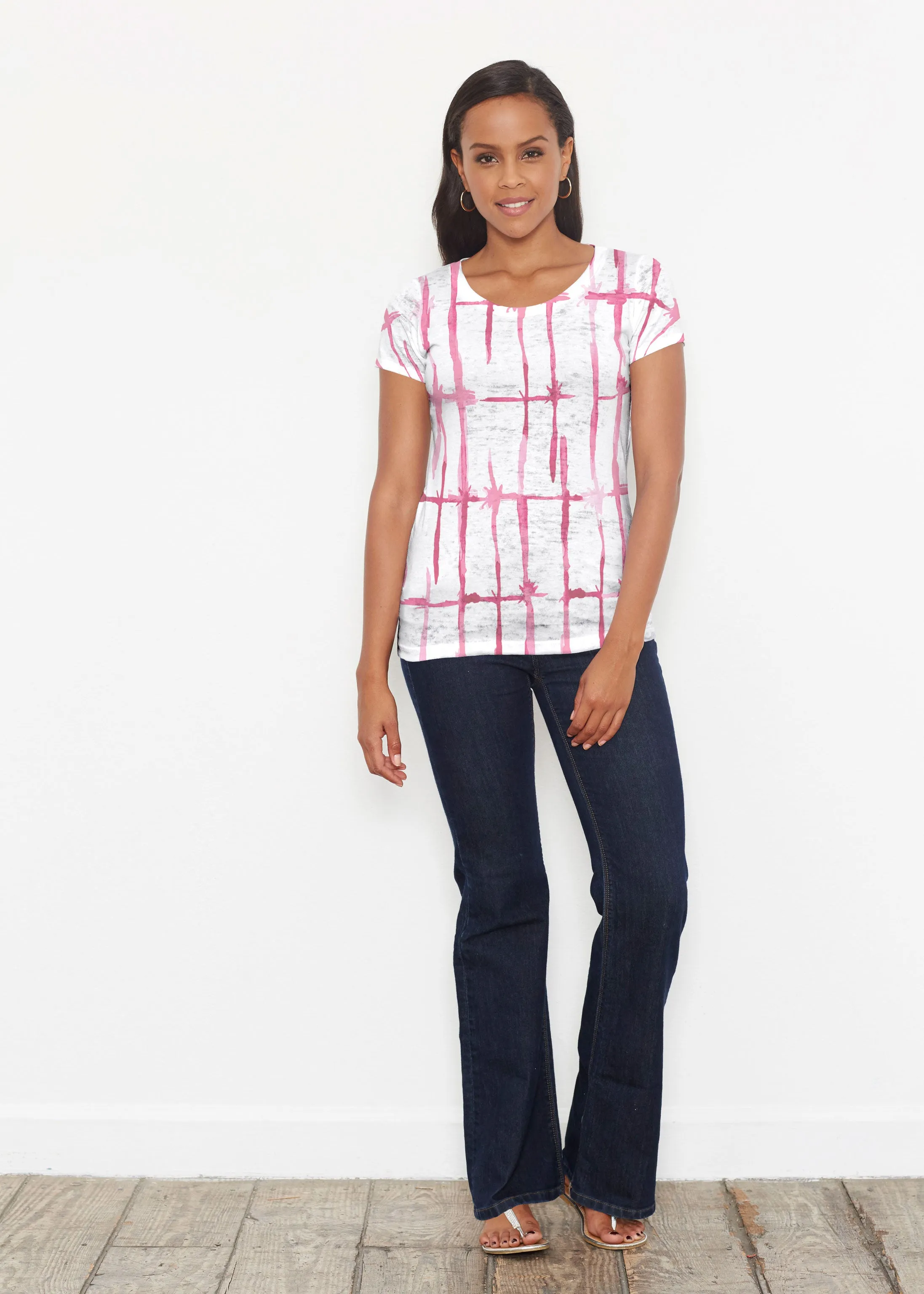 Knotted Pink (7897) ~ Short Sleeve Scoop Shirt