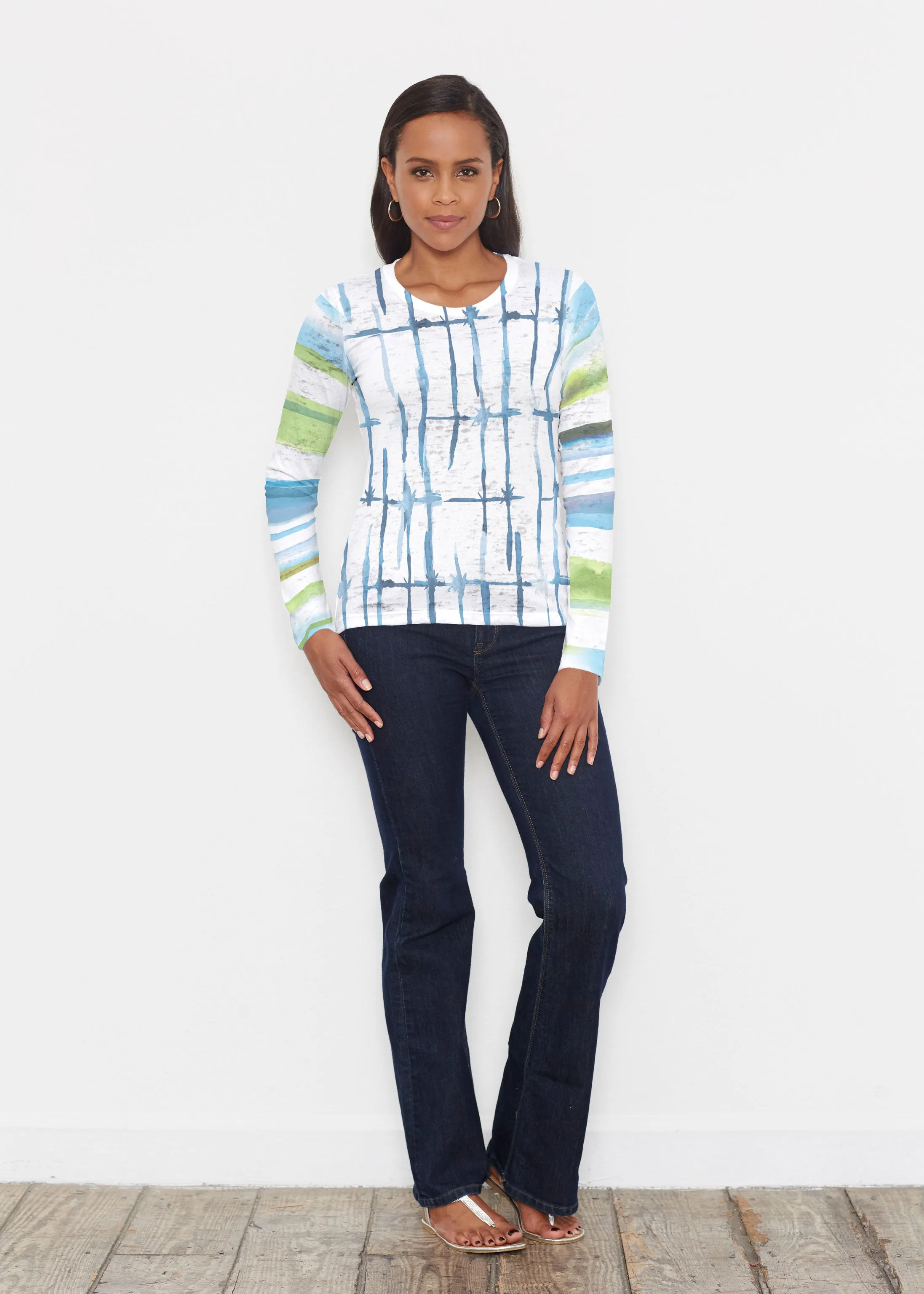 Knotted Stripe (7853) ~ Signature Long Sleeve Crew Shirt