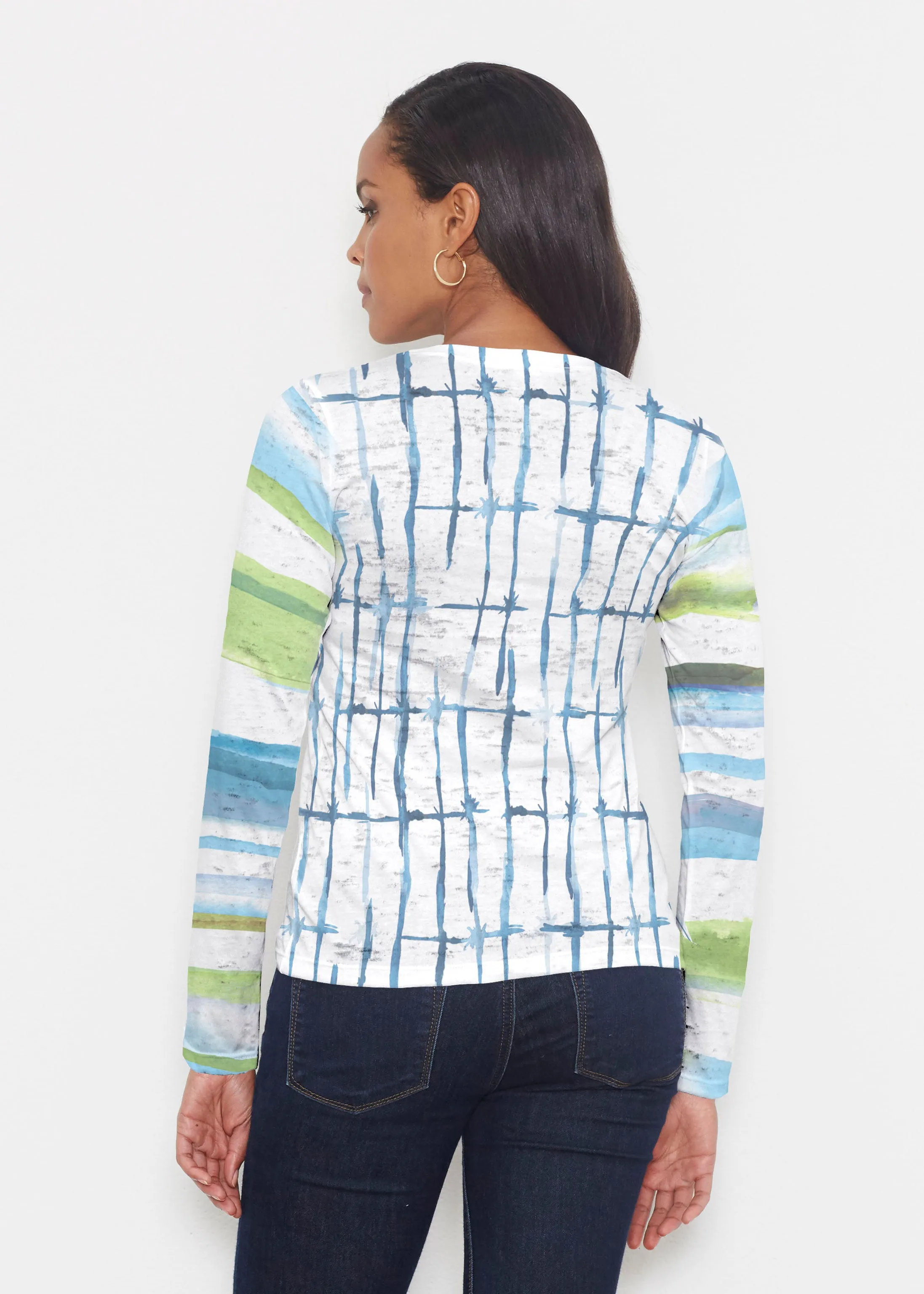 Knotted Stripe (7853) ~ Signature Long Sleeve Crew Shirt