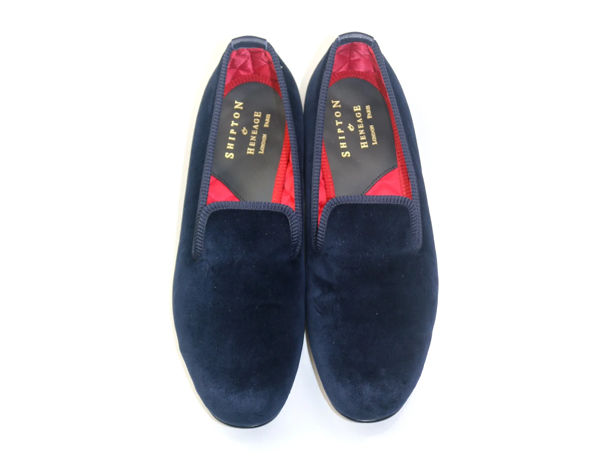 Ladies Navy Velvet Slipper - UK 9