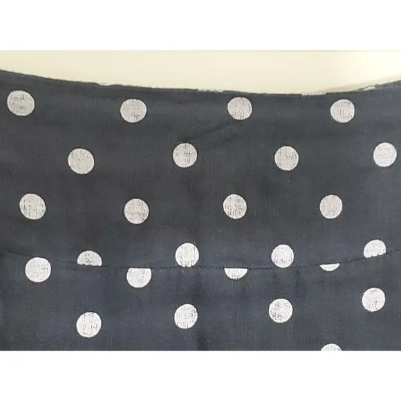 Lagenlook Med Luca Vanucci Linen Blue White Polka Dot Midi Skirt