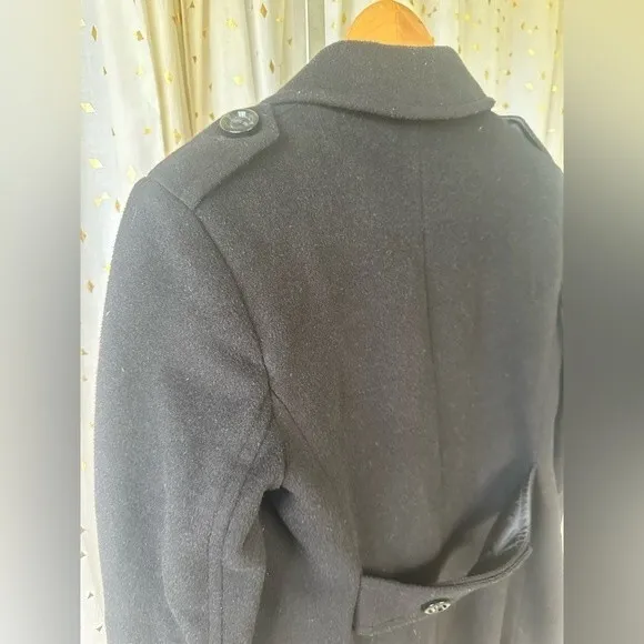 Larry Levine Wool Blend Classic Double Breasted Pockets Winter Pea Coat Jacket 6