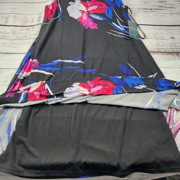 Lauren Ralph Lauren Women's Size 8 Floral Sleeveless Dress Black Blue MSRP $124