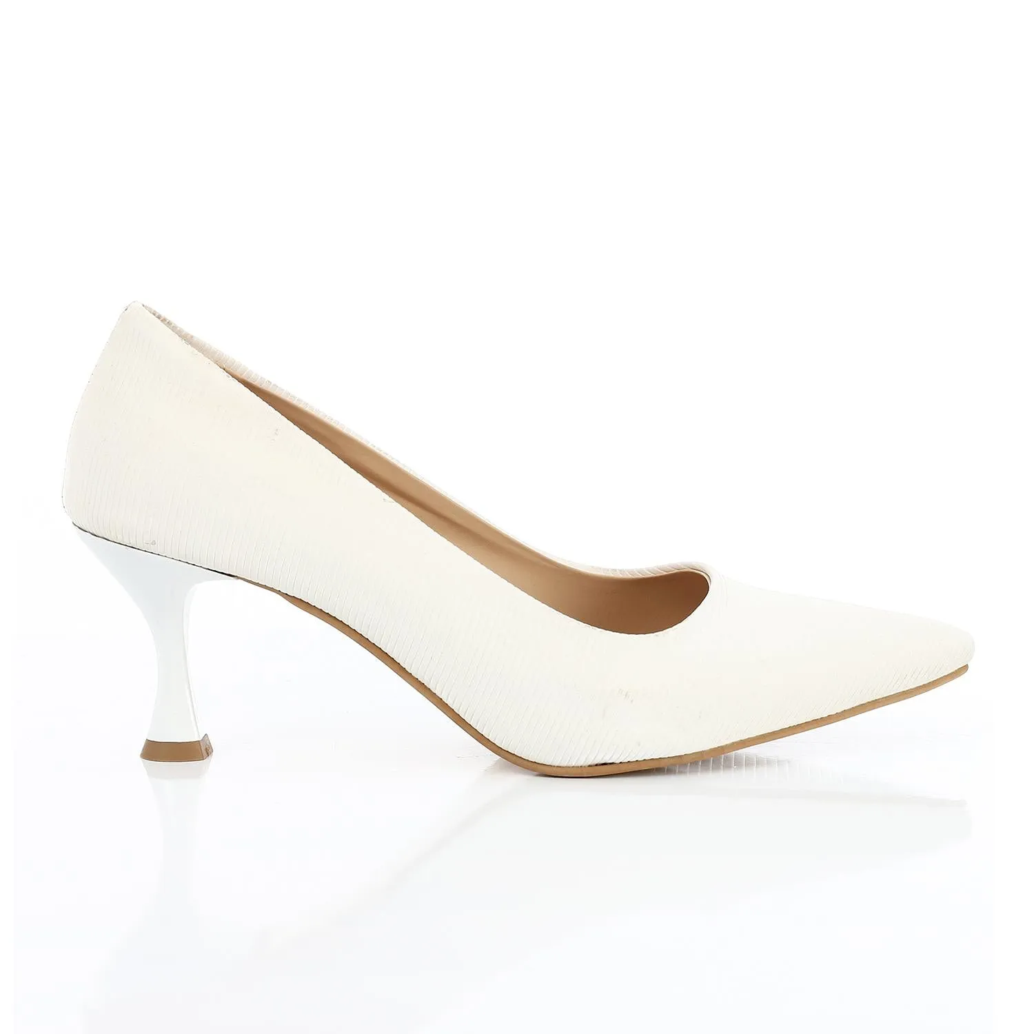Leather Kitten Heel Shoes - 6CM