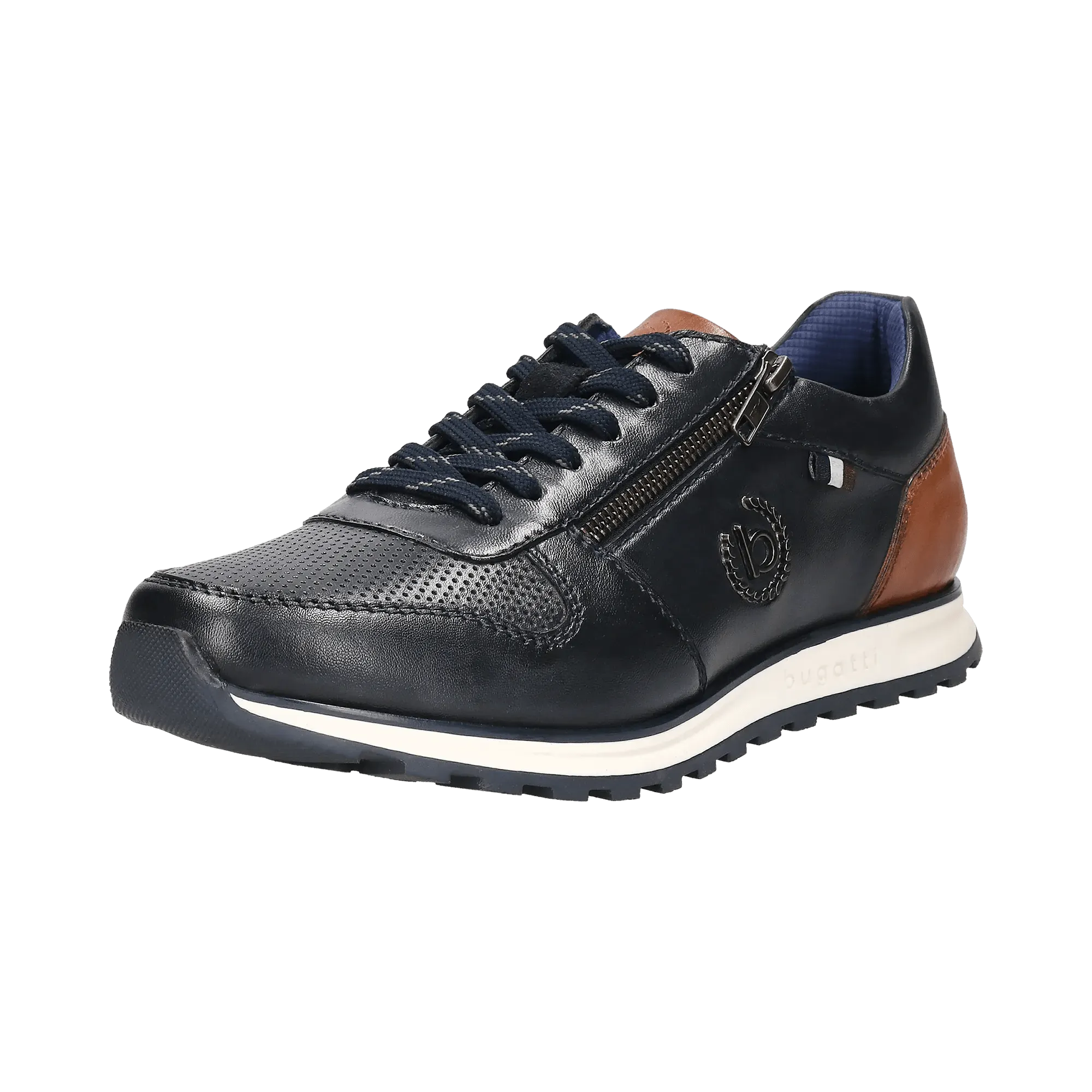 Leder Sneaker dunkelblau