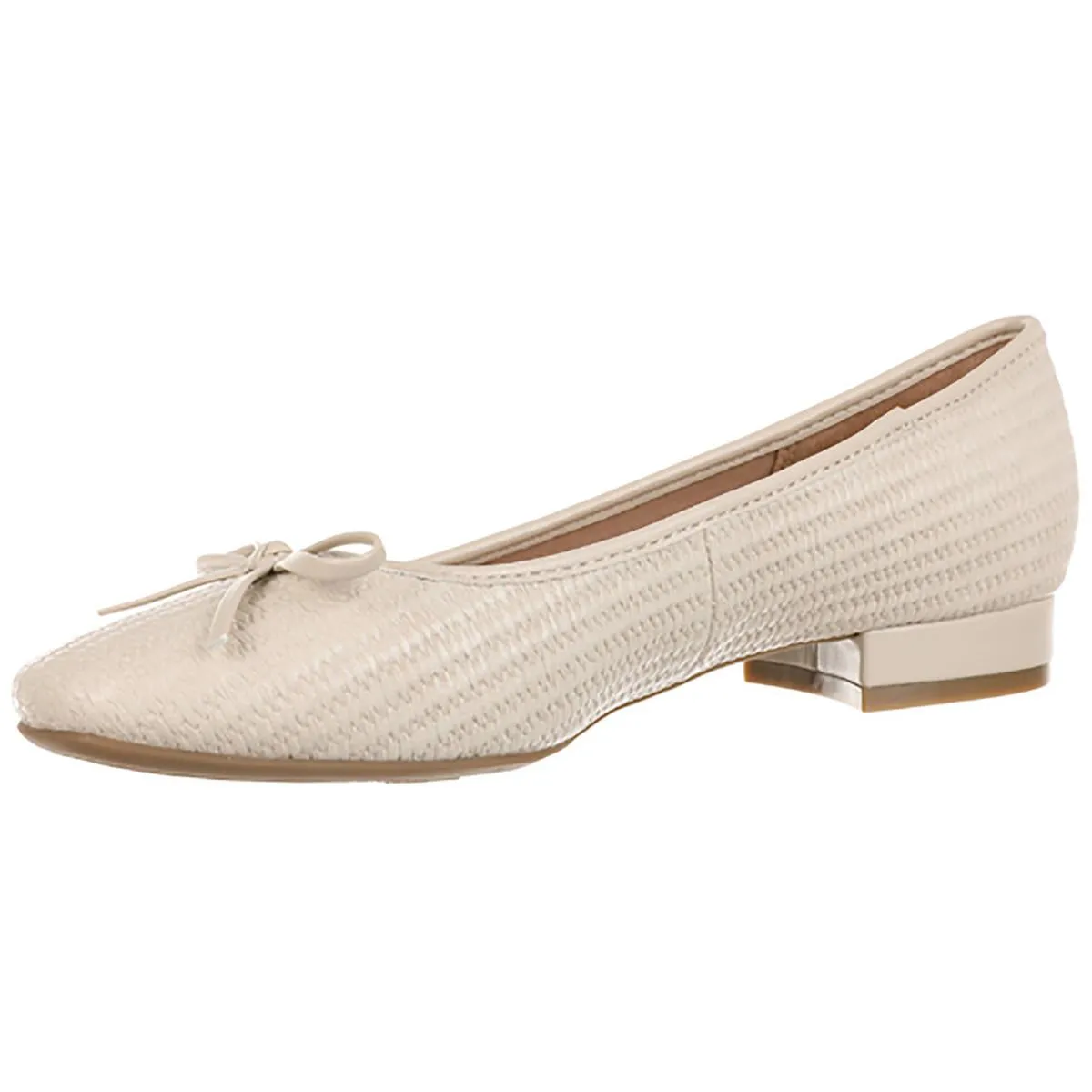 LifeStride Womens Cheers Woven Textured Faux Leather Ballet Flats