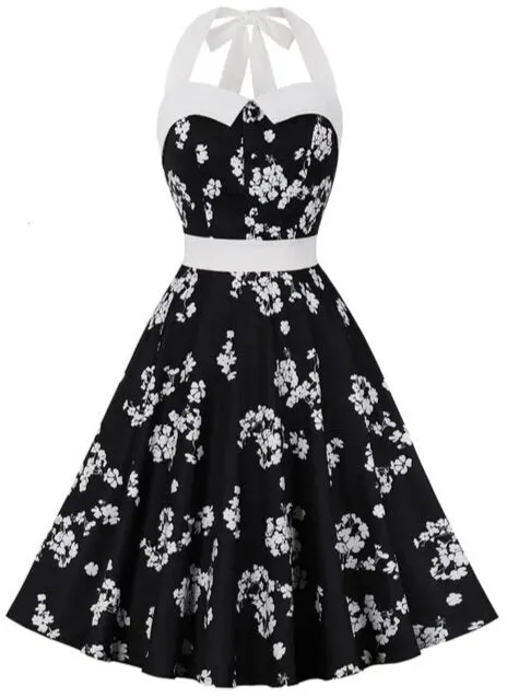 Linda vintage dress, Vintage 1950's floral dress 1950's pin up, 1950's summer dress fifties new look, retro, polka dot, rockabilly