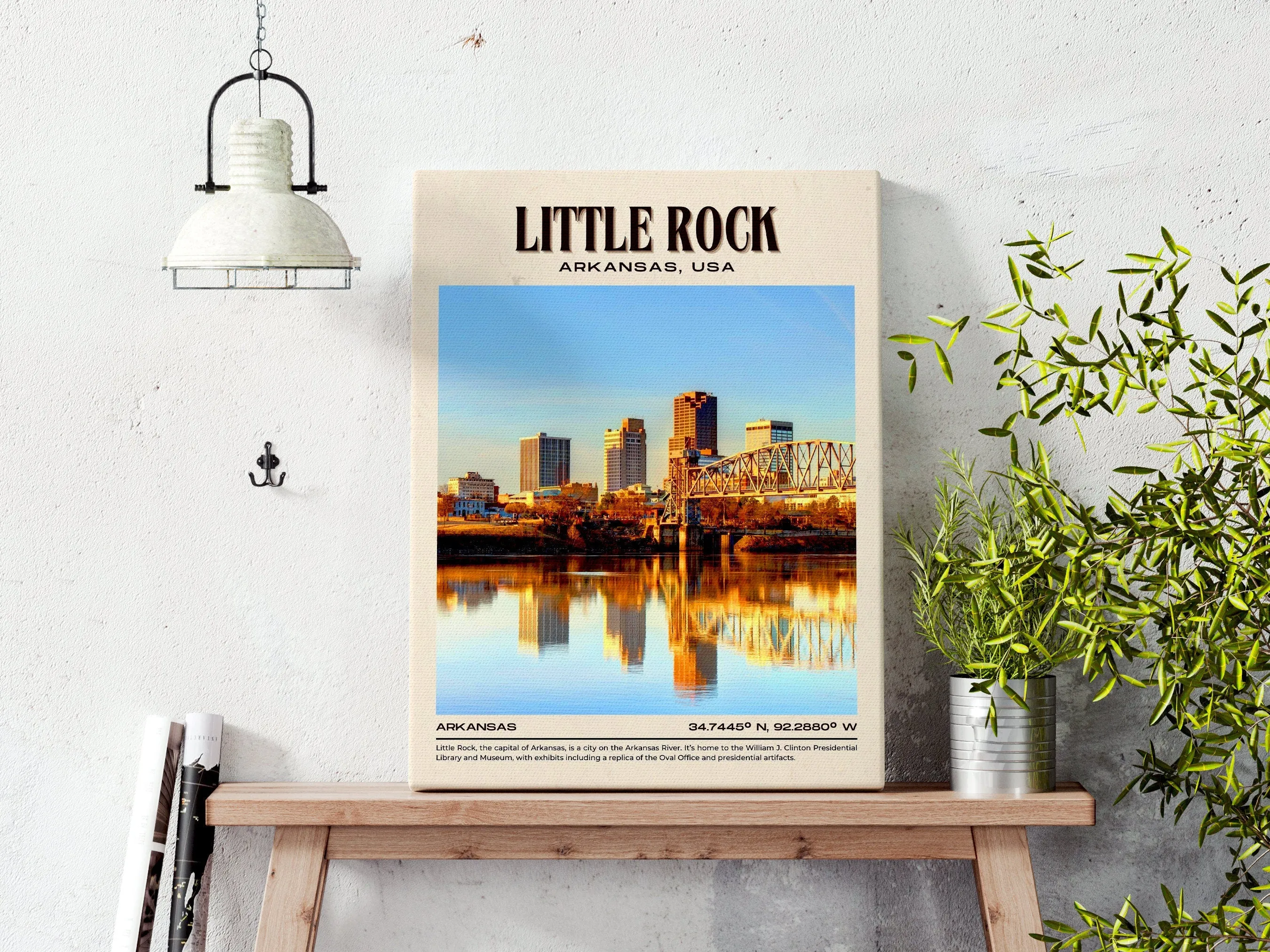 Little Rock Vintage Wall Art, Arkansas ,USA