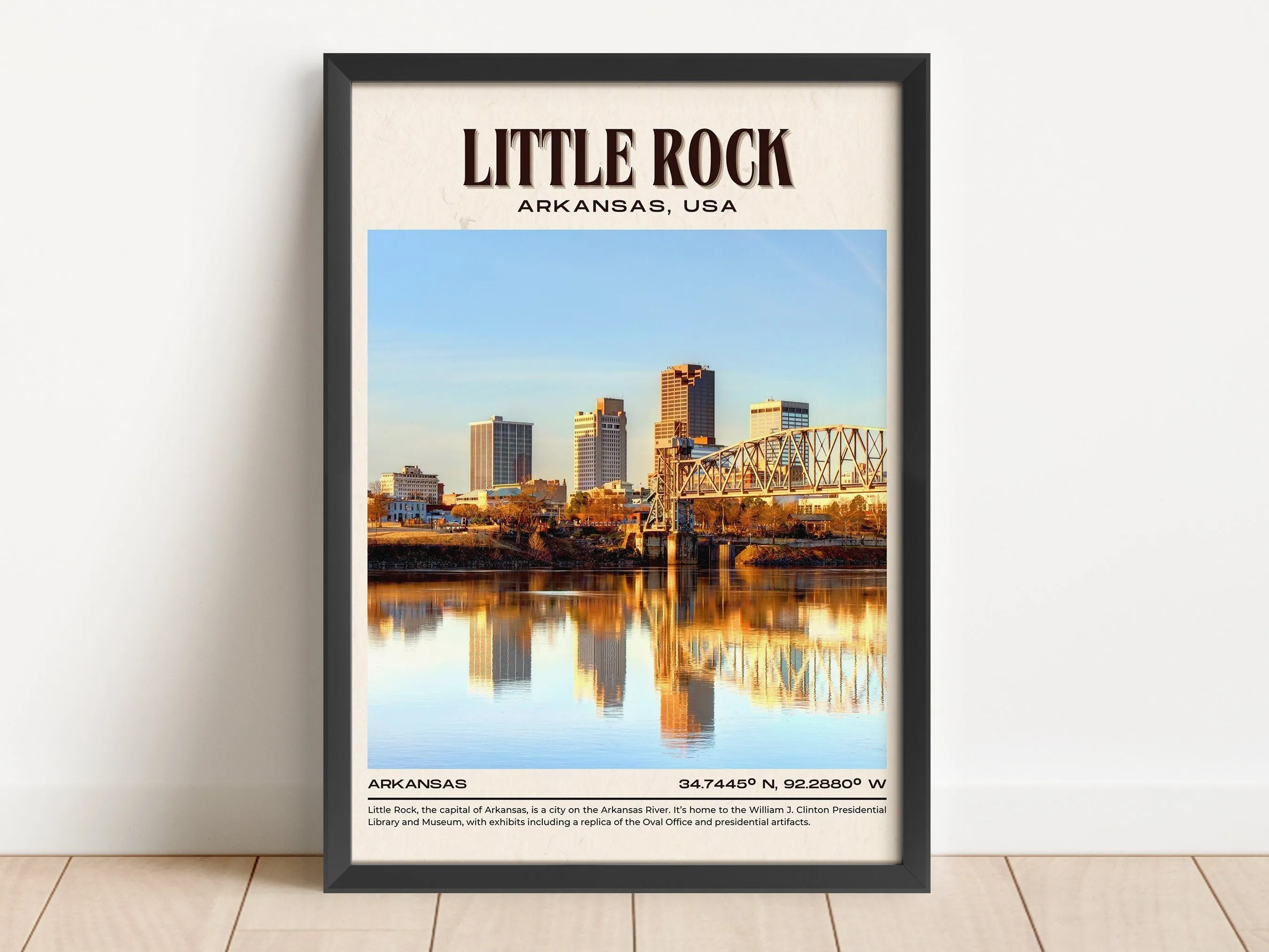 Little Rock Vintage Wall Art, Arkansas ,USA