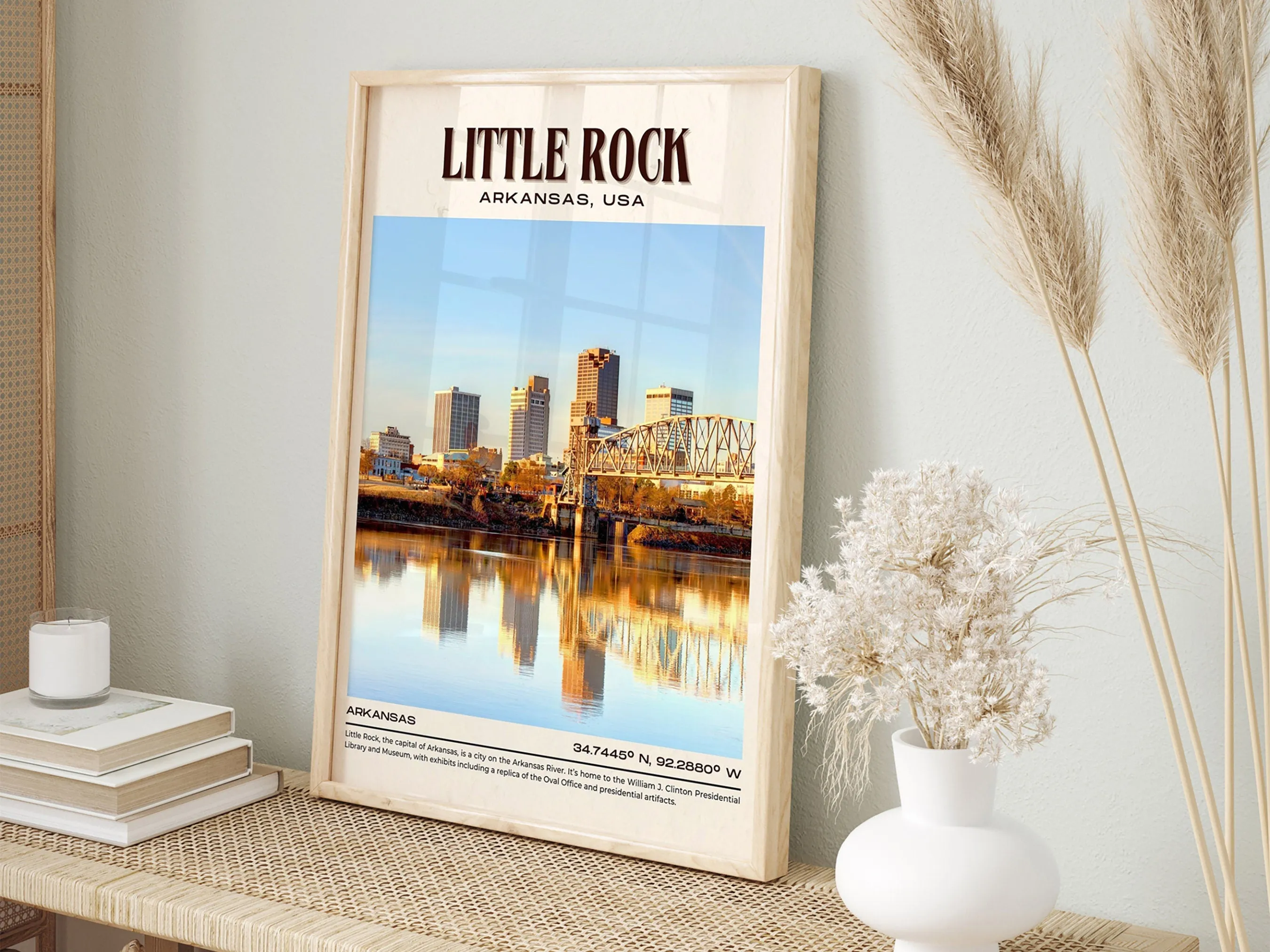 Little Rock Vintage Wall Art, Arkansas ,USA