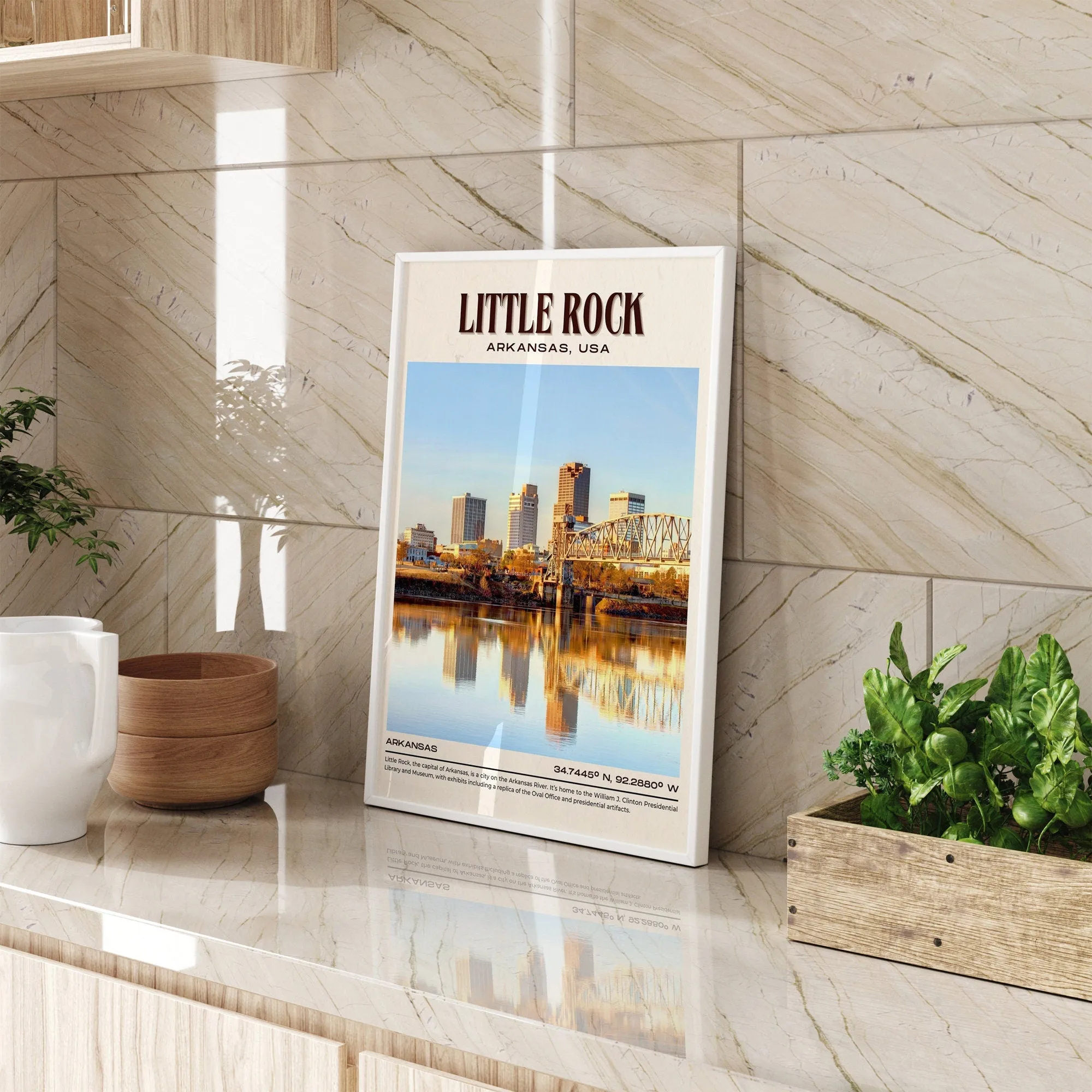 Little Rock Vintage Wall Art, Arkansas ,USA