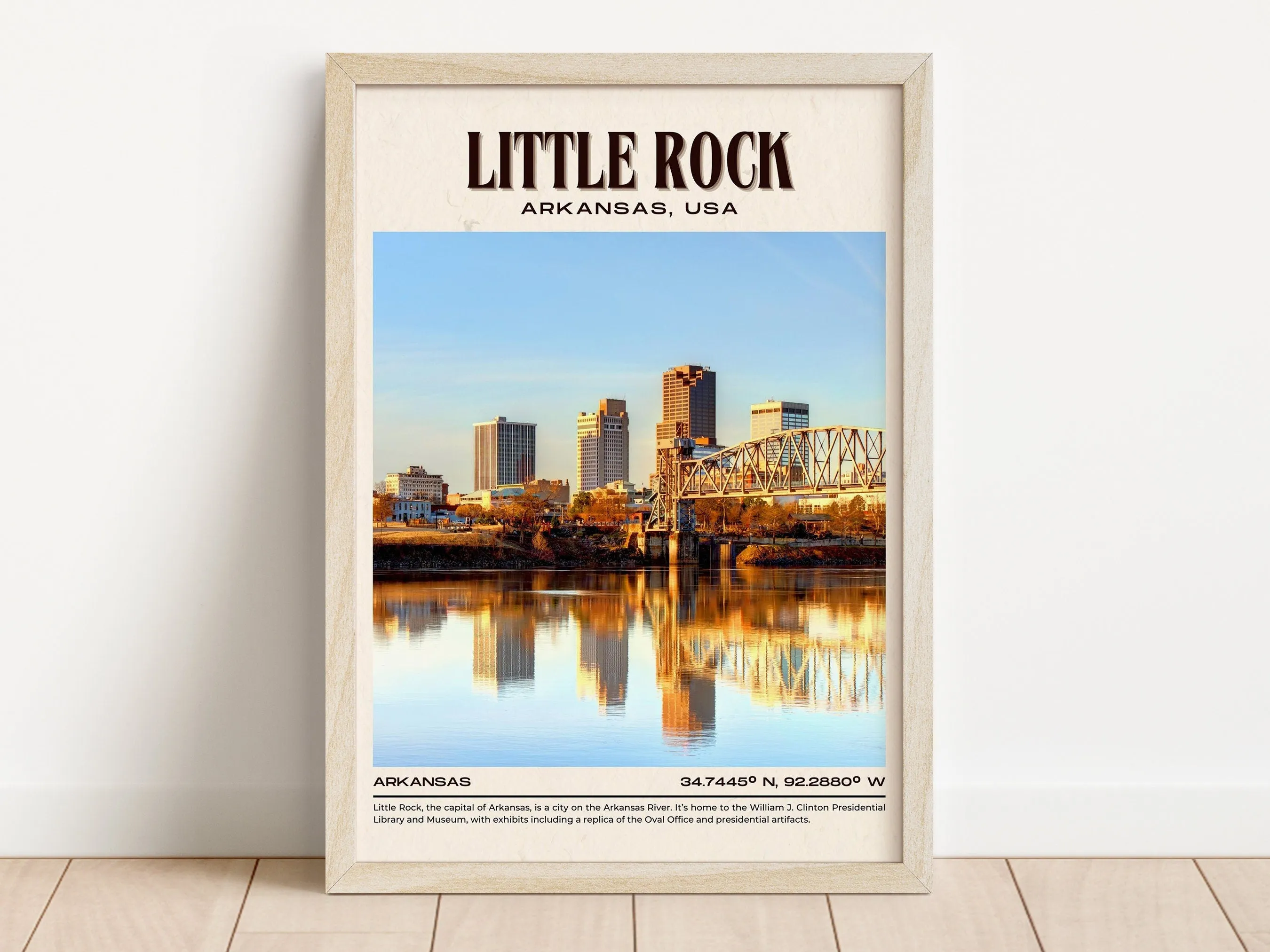 Little Rock Vintage Wall Art, Arkansas ,USA