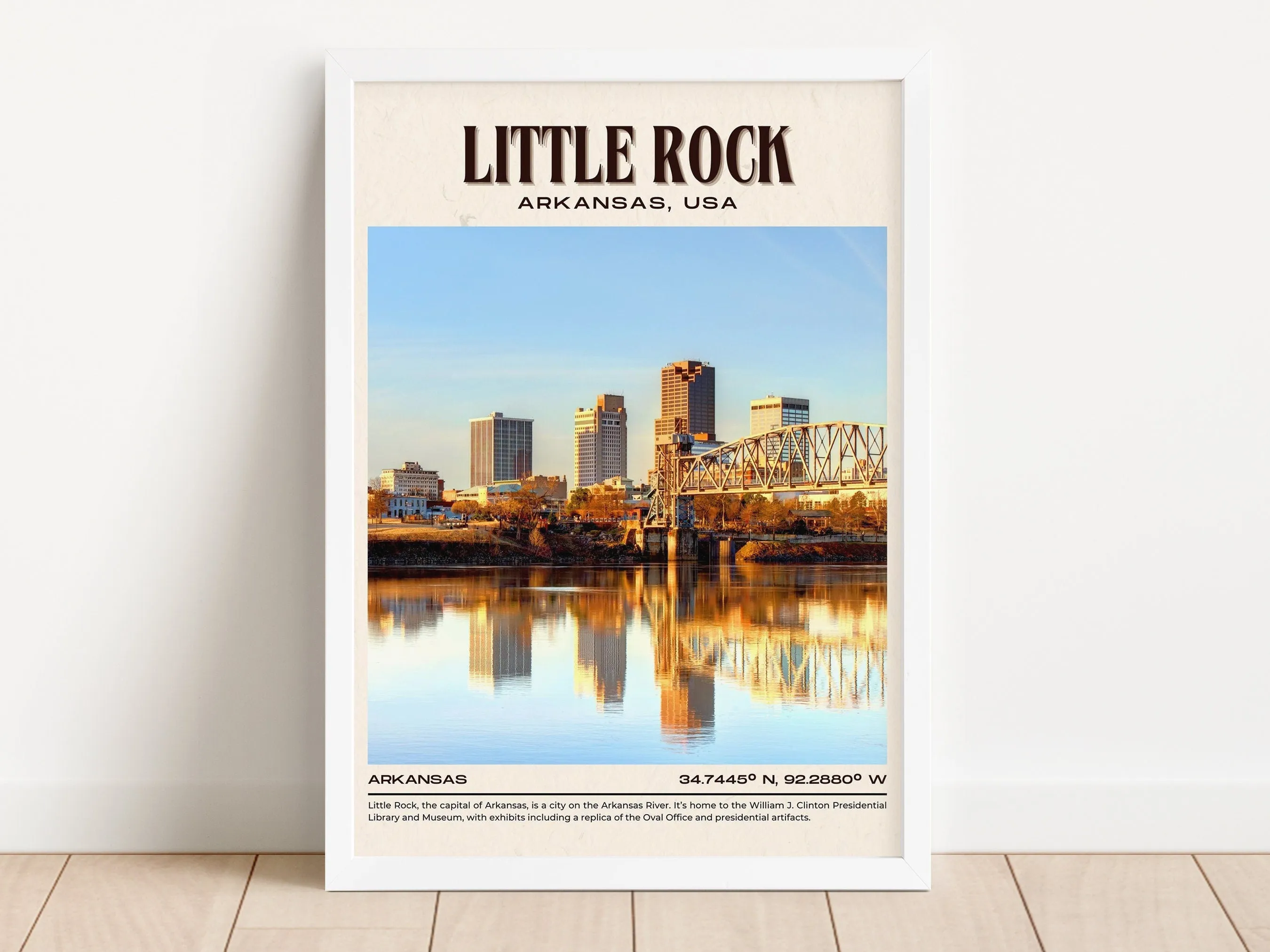 Little Rock Vintage Wall Art, Arkansas ,USA