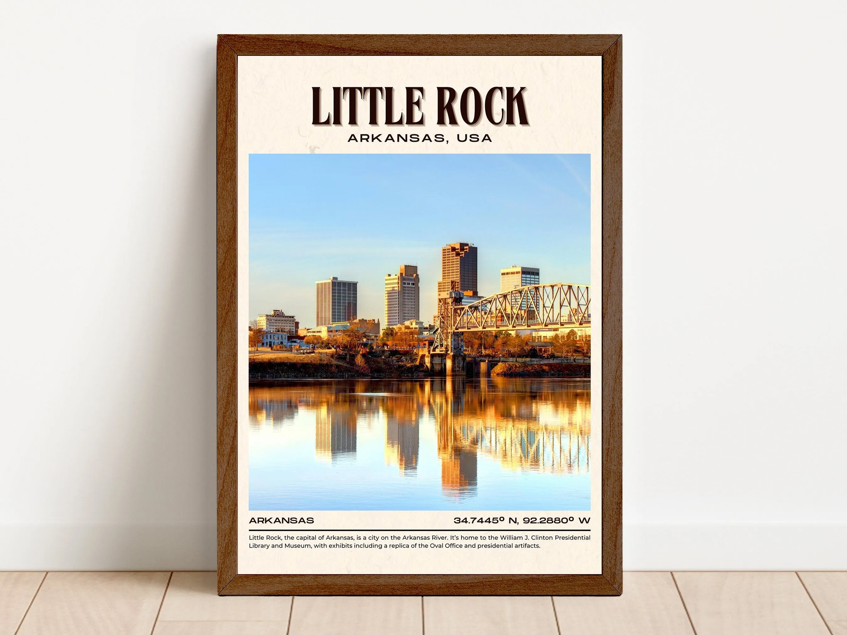 Little Rock Vintage Wall Art, Arkansas ,USA