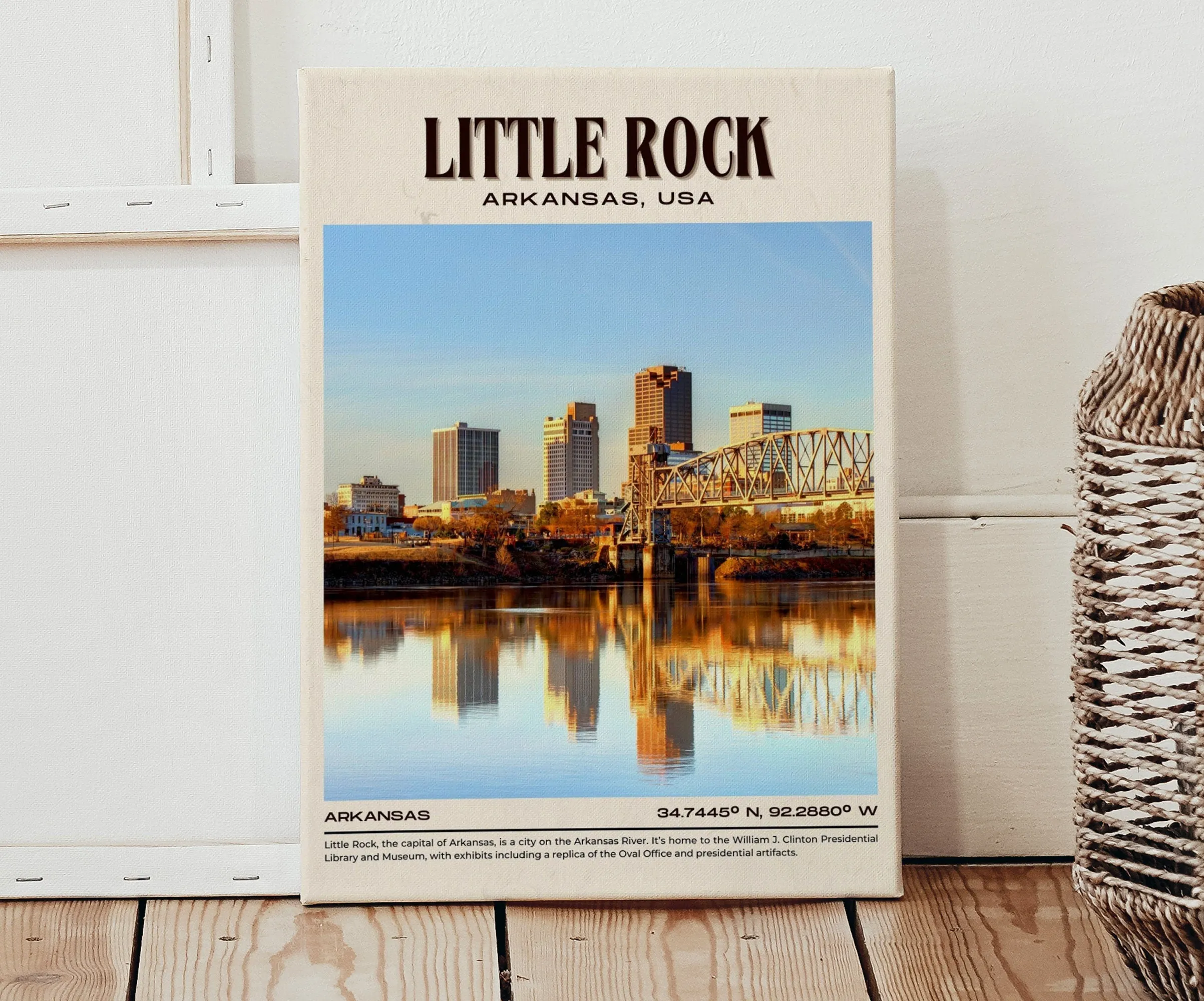Little Rock Vintage Wall Art, Arkansas ,USA