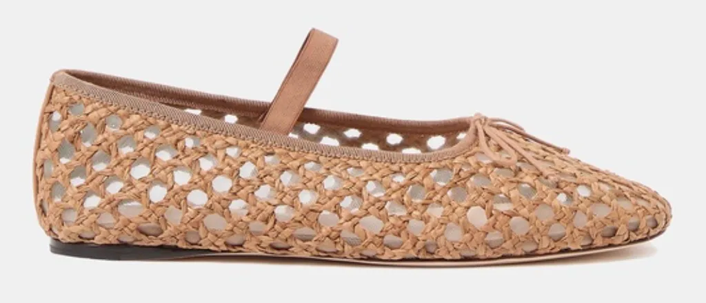 LOEFFLER RANDALL Woven rattan ballet flats 9B