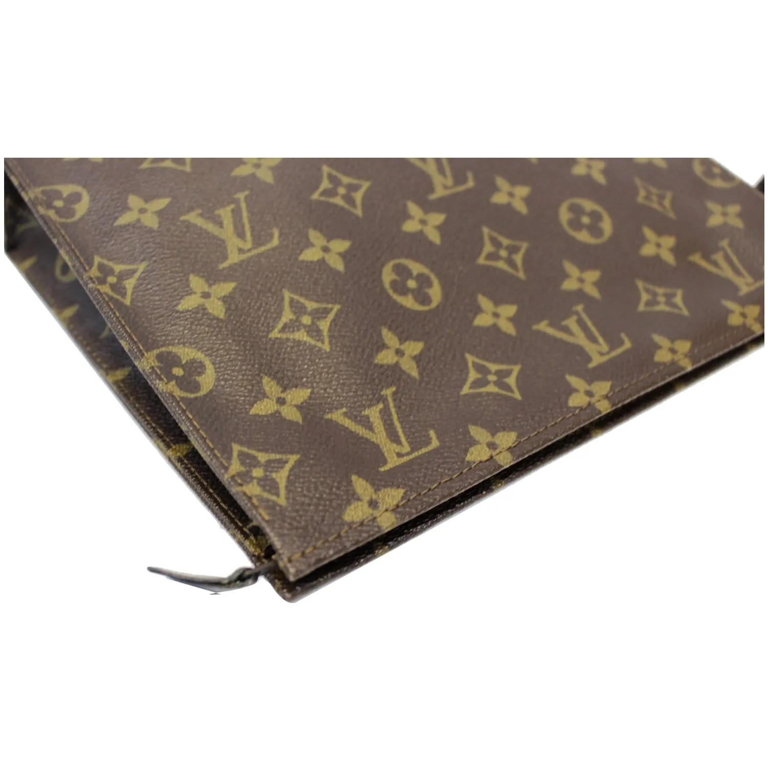 LOUIS VUITTON Toiletry Pouch Monogram Canvas Vintage Brown