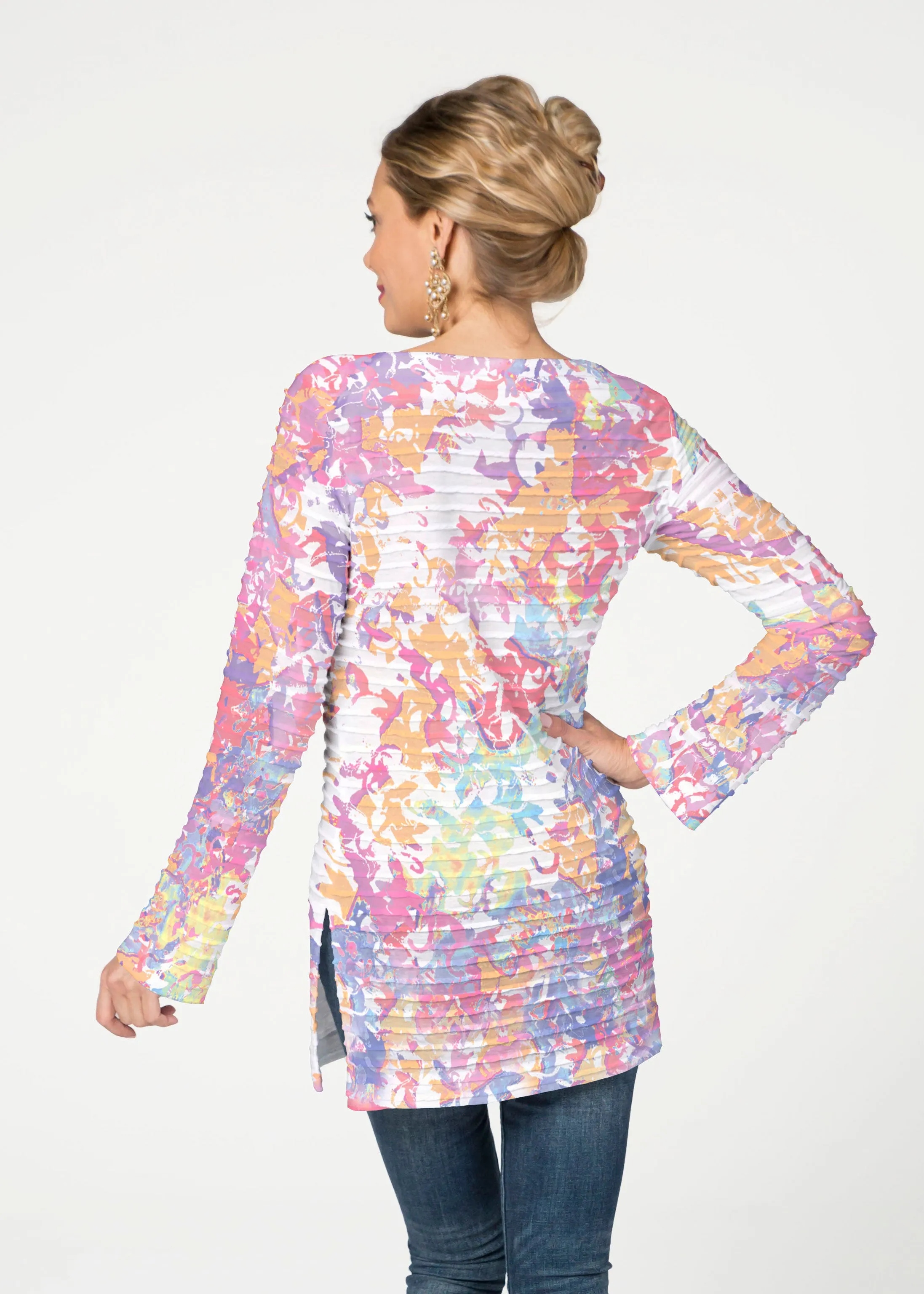 Lovely (19207) ~ Banded Boatneck Tunic
