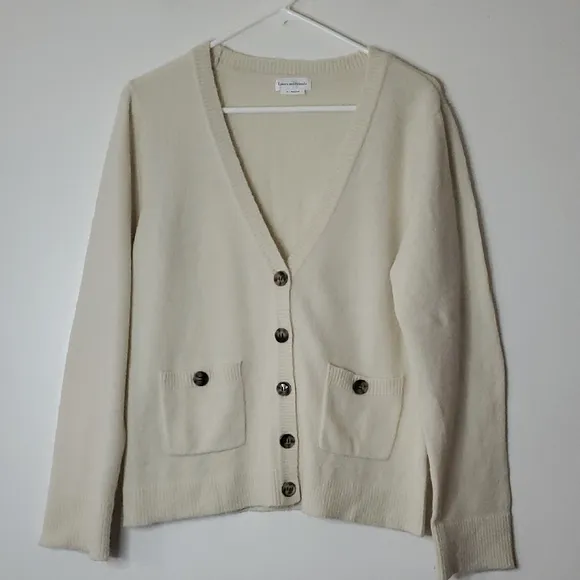 Lovers And Friends Kamile Oversized Cardigan Size XS Cream Lightweight Buttons
