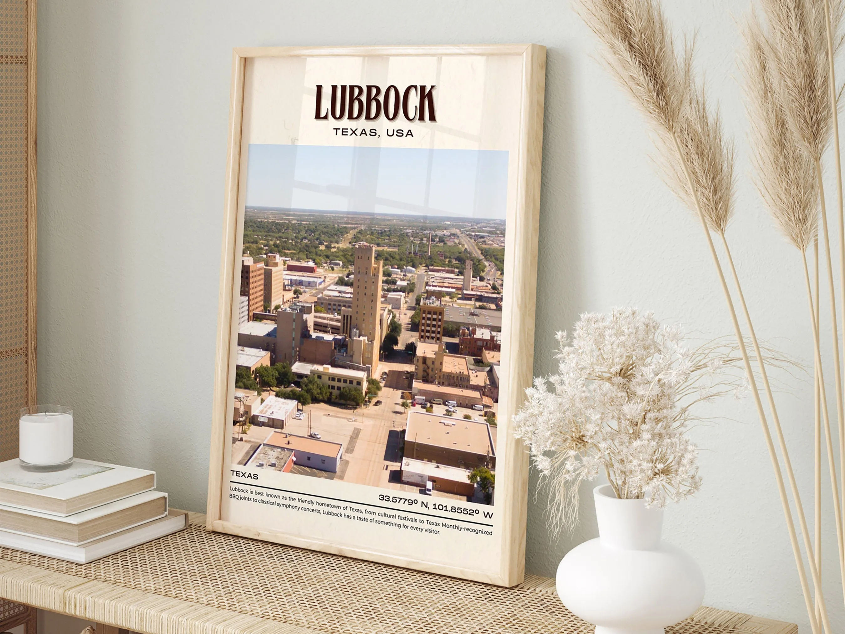 Lubbock Vintage Wall Art, Texas, USA