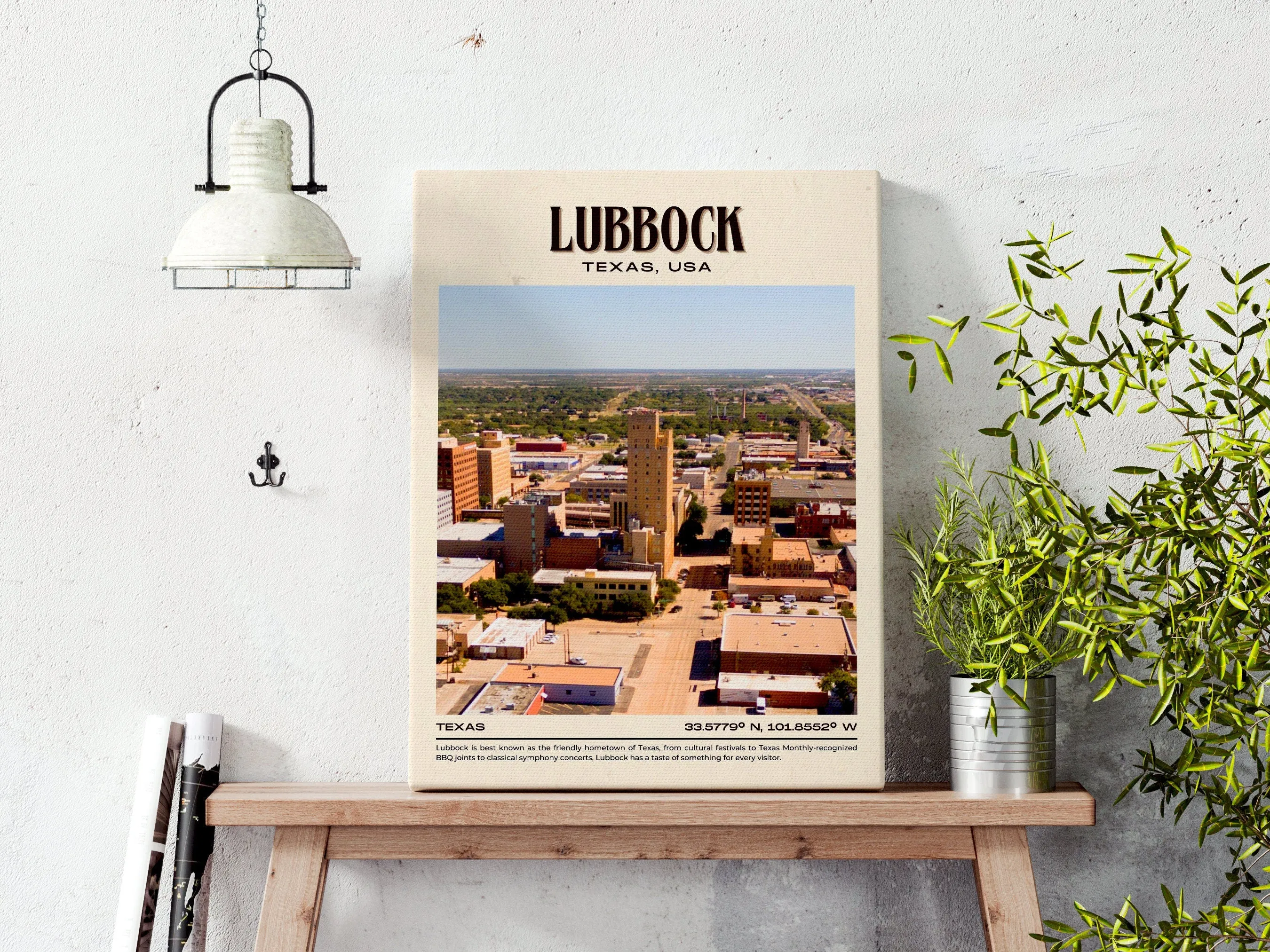 Lubbock Vintage Wall Art, Texas, USA