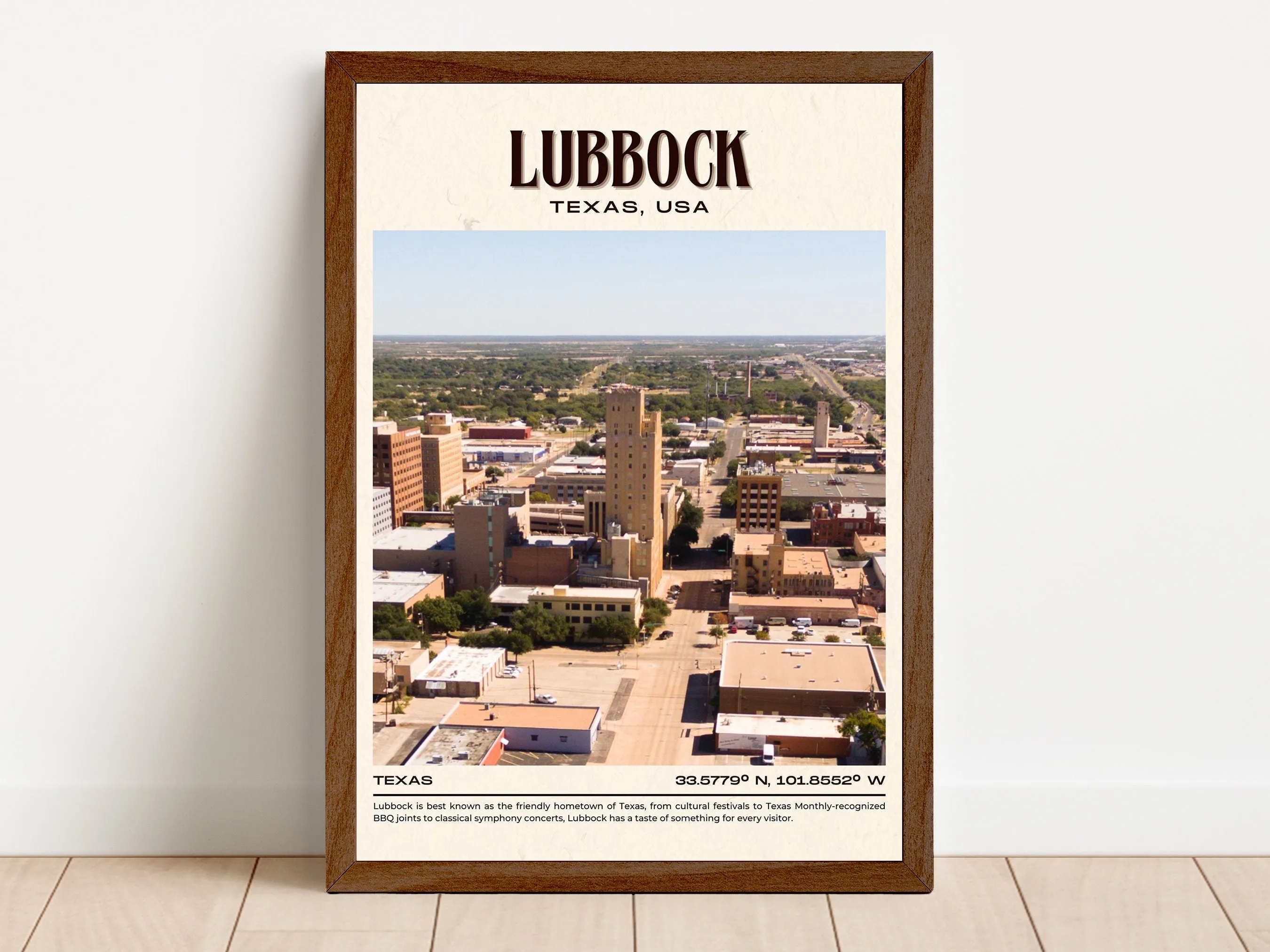 Lubbock Vintage Wall Art, Texas, USA