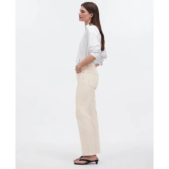 MADEWELL Cream vintage canvas The '90s Straight Jean NWT Size 32p