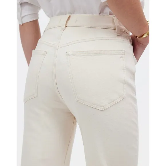 MADEWELL Cream vintage canvas The '90s Straight Jean NWT Size 32p