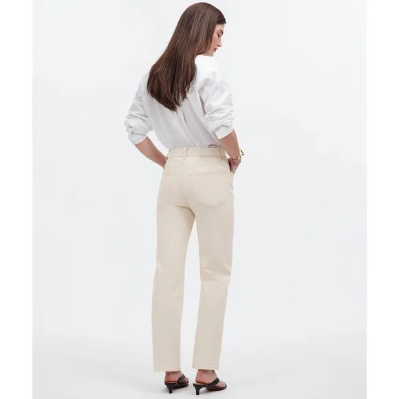 MADEWELL Cream vintage canvas The '90s Straight Jean NWT Size 32p