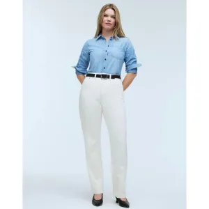 MADEWELL Cream Vintage Canvas The Curvy '90s Straight Jean NWOT Size 27