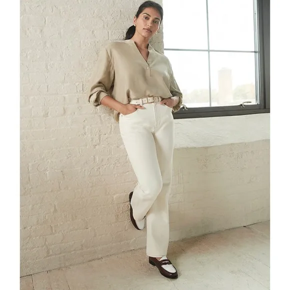 MADEWELL Cream Vintage Canvas The Curvy '90s Straight Jean NWOT Size 27