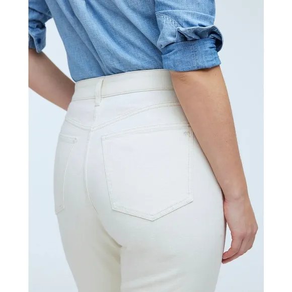MADEWELL Cream Vintage Canvas The Curvy '90s Straight Jean NWOT Size 27