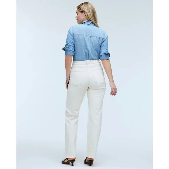 MADEWELL Cream Vintage Canvas The Curvy '90s Straight Jean NWOT Size 27