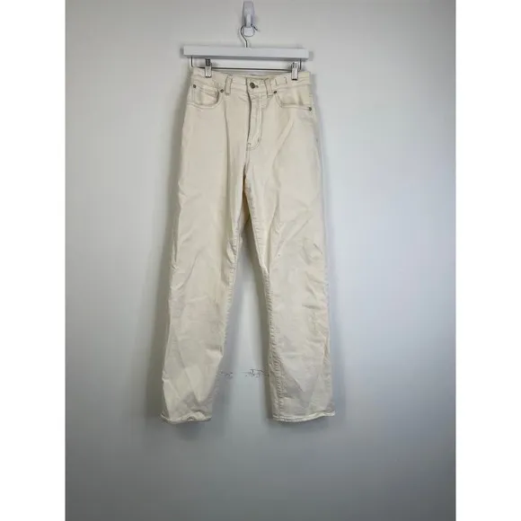 MADEWELL Cream Vintage Canvas The Curvy '90s Straight Jean NWOT Size 27