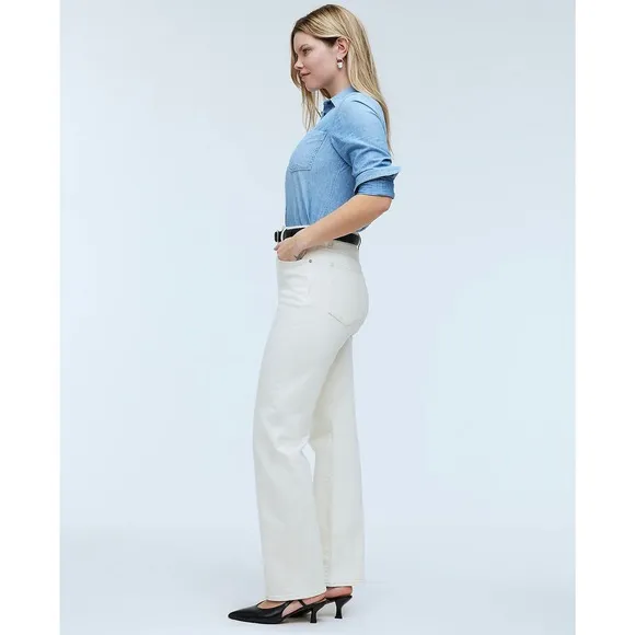 MADEWELL Cream Vintage Canvas The Curvy '90s Straight Jean NWOT Size 27