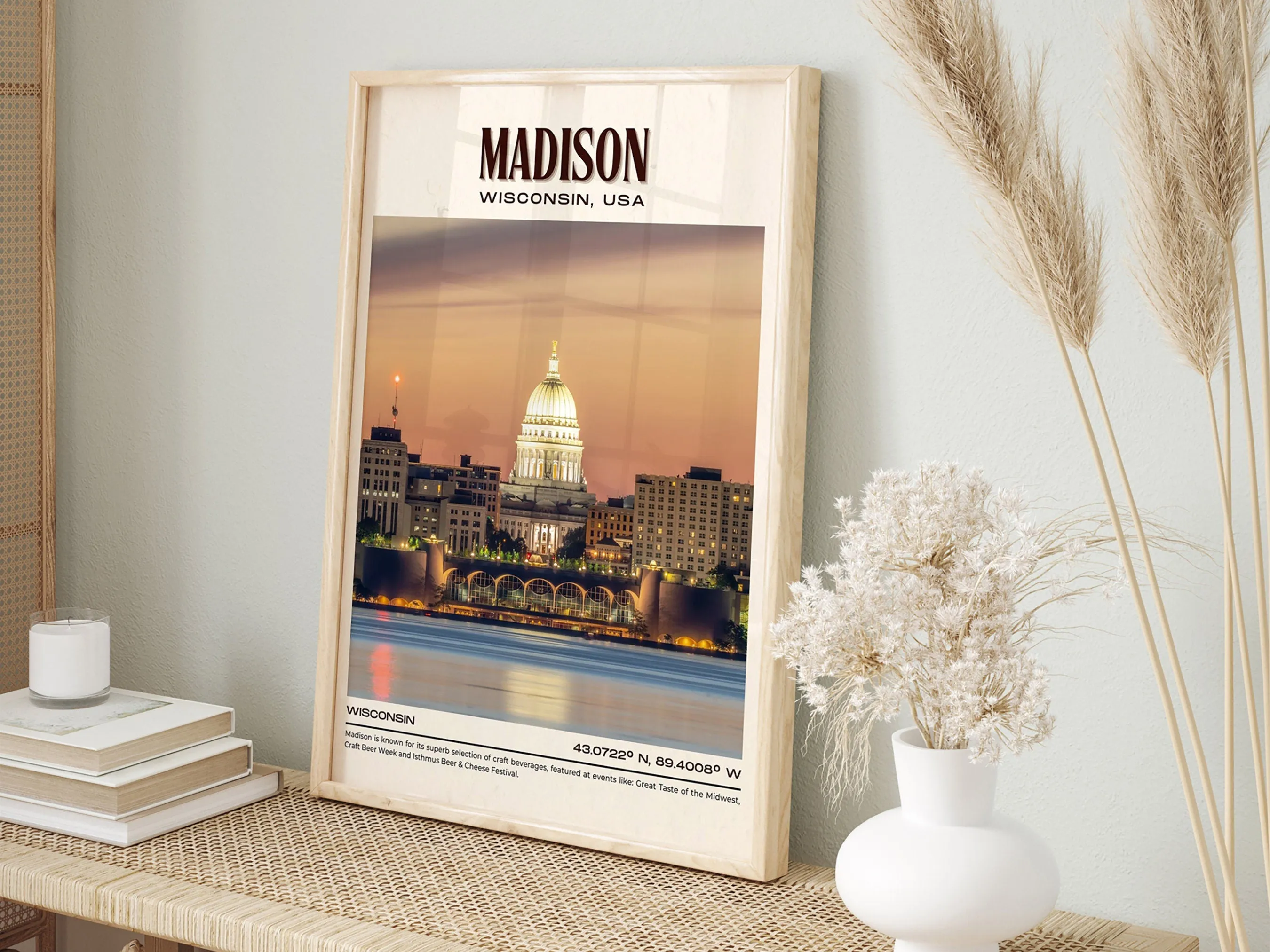 Madison Vintage Wall Art, Wisconsin, USA