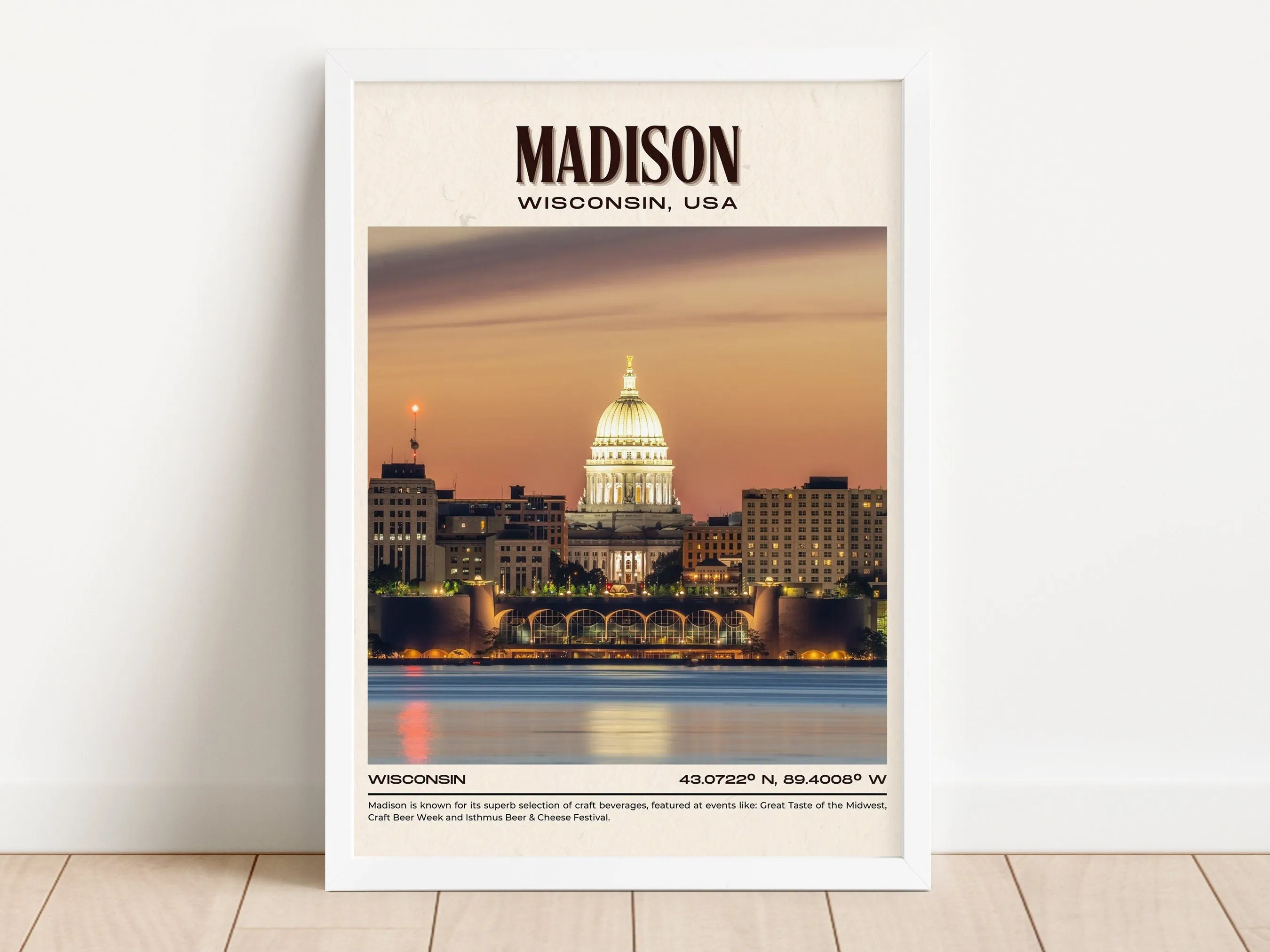 Madison Vintage Wall Art, Wisconsin, USA