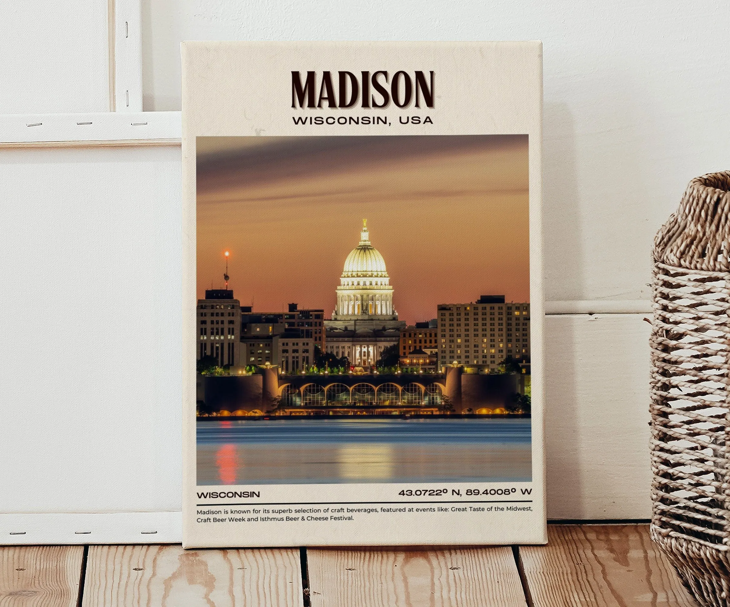 Madison Vintage Wall Art, Wisconsin, USA