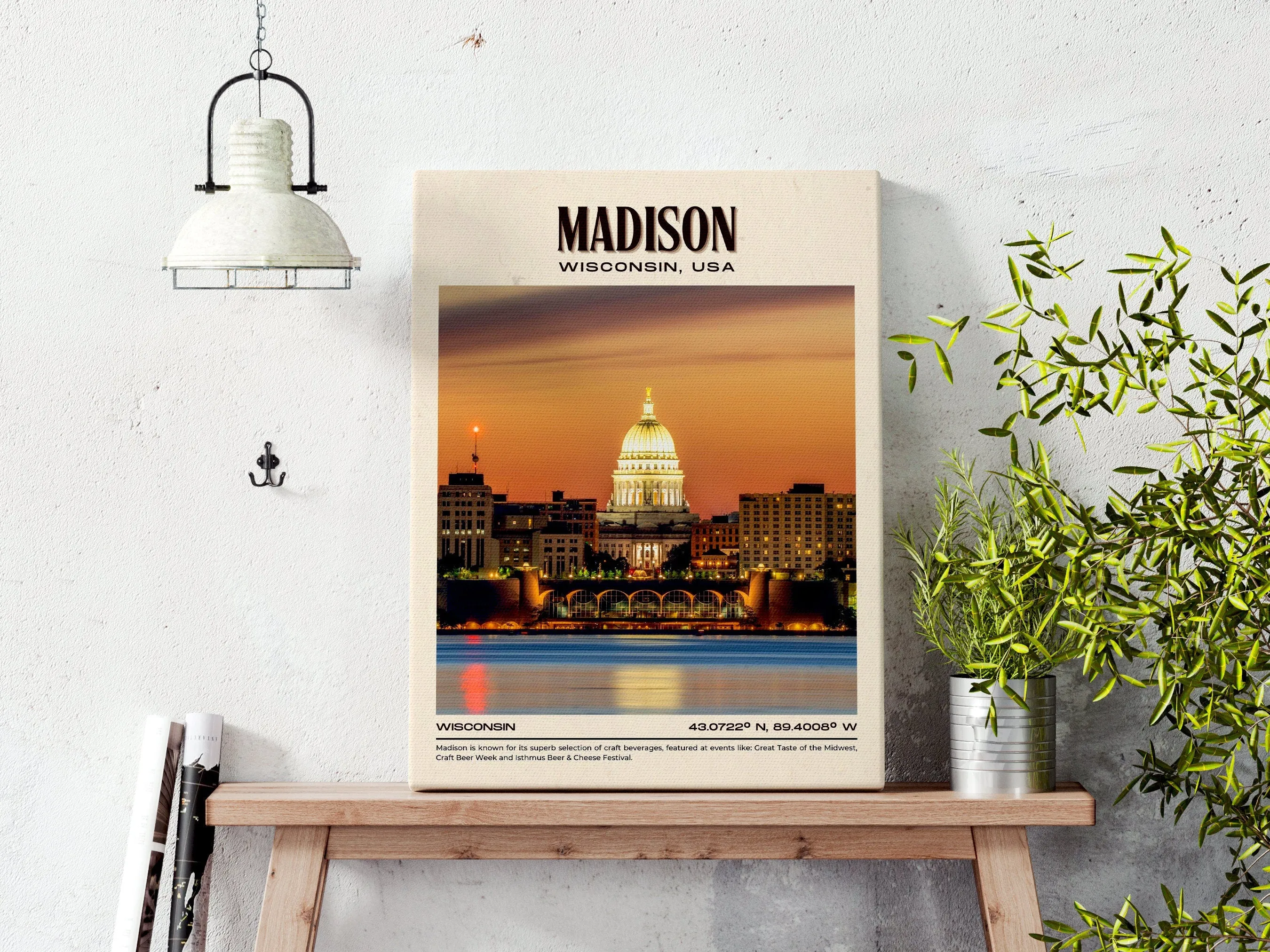 Madison Vintage Wall Art, Wisconsin, USA