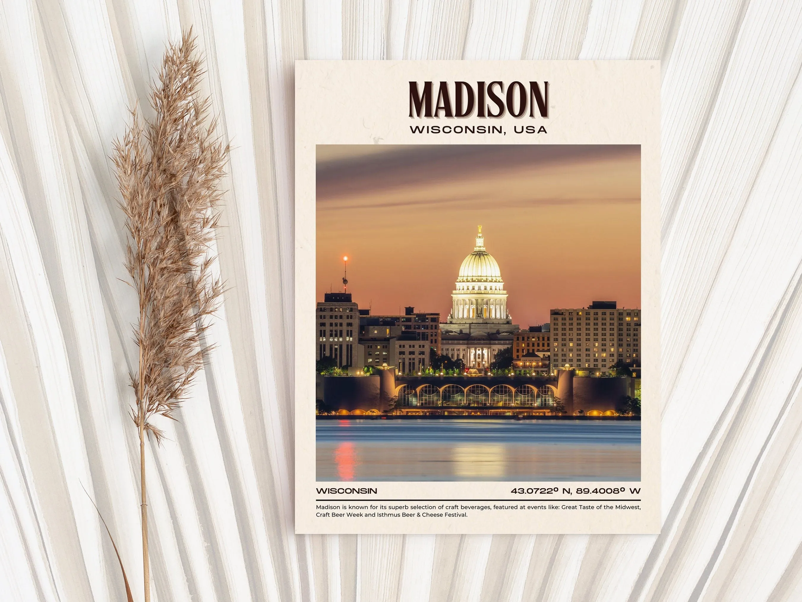 Madison Vintage Wall Art, Wisconsin, USA