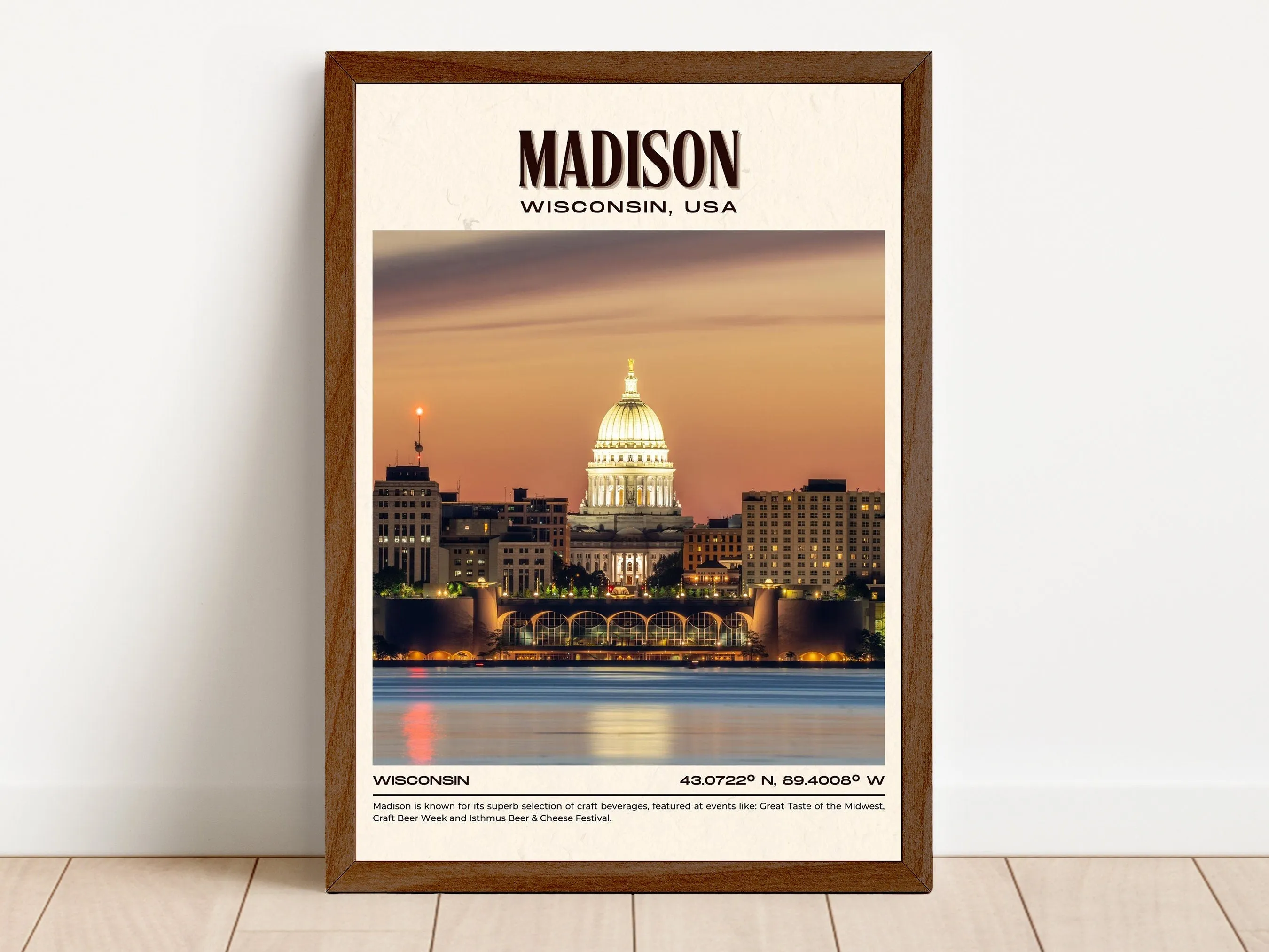 Madison Vintage Wall Art, Wisconsin, USA