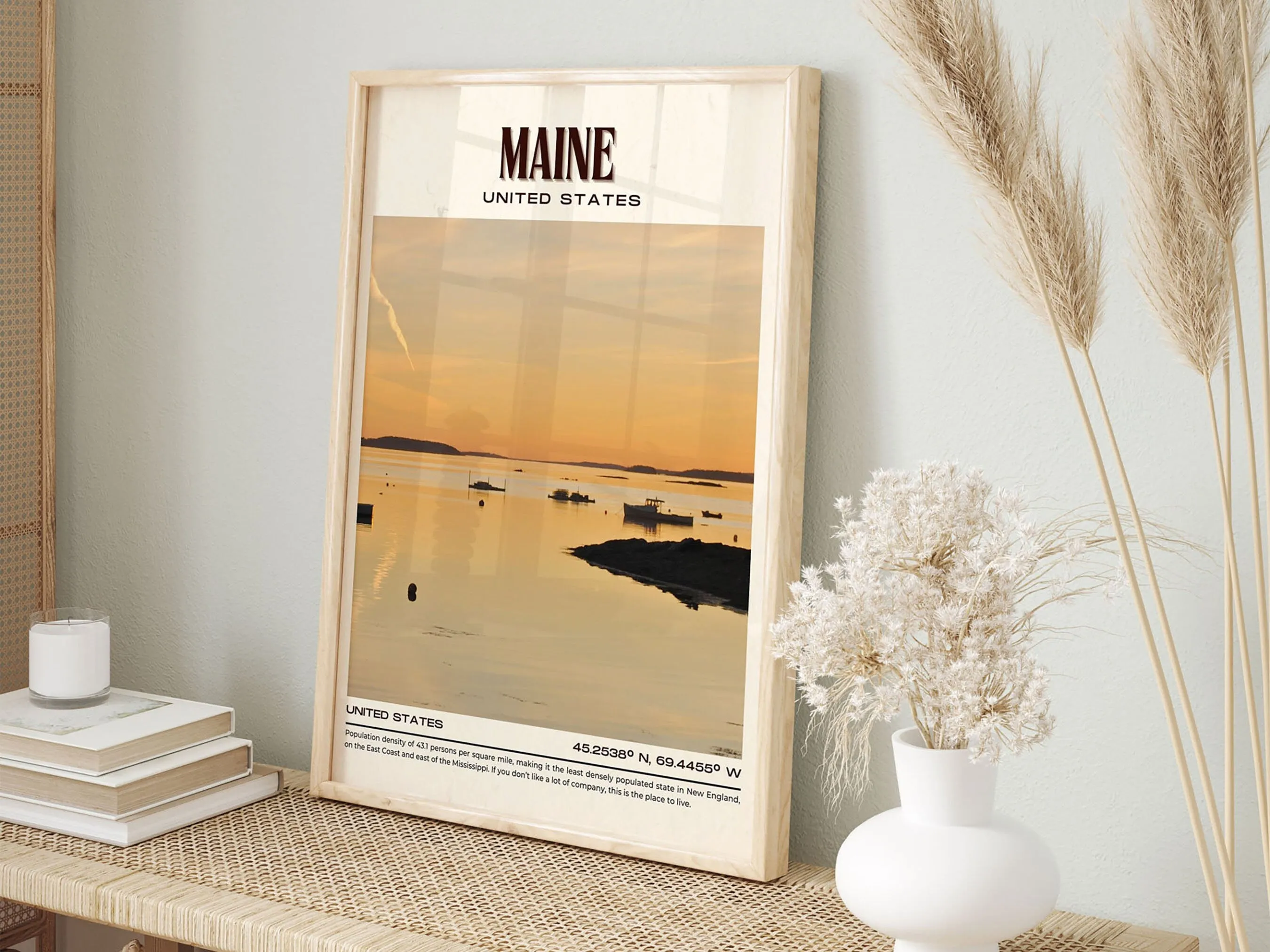 Maine Vintage Wall Art, USA
