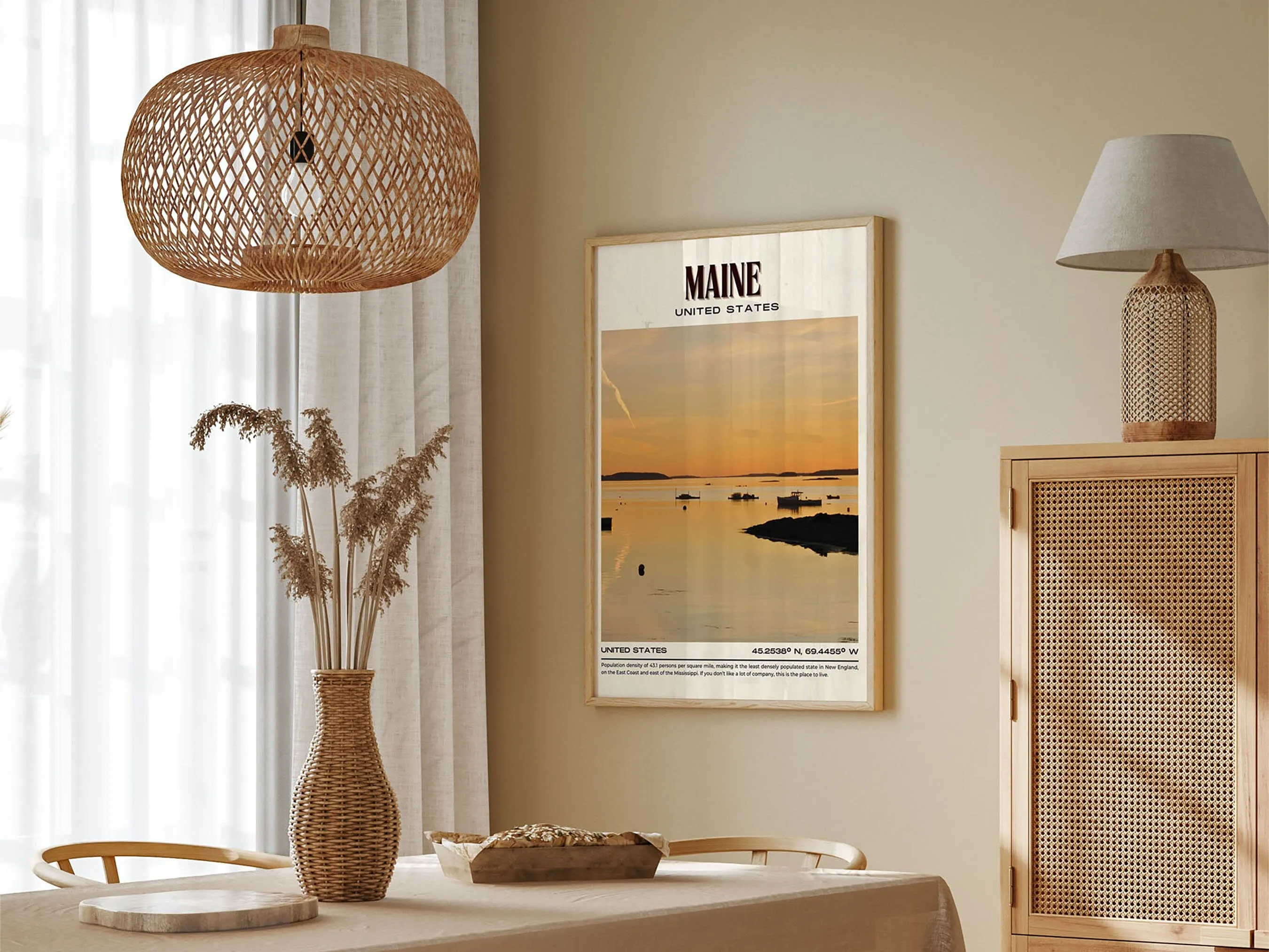 Maine Vintage Wall Art, USA