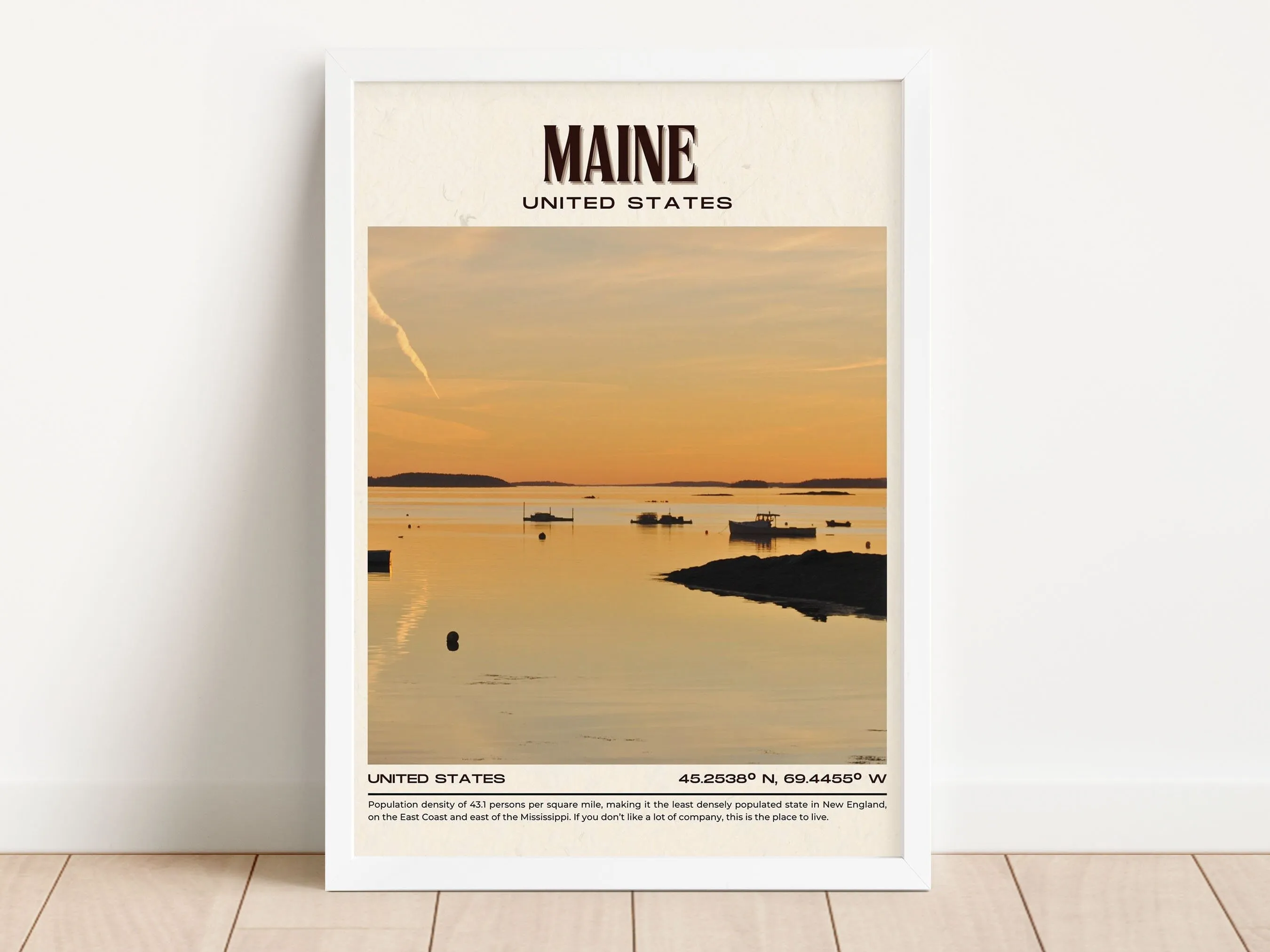 Maine Vintage Wall Art, USA