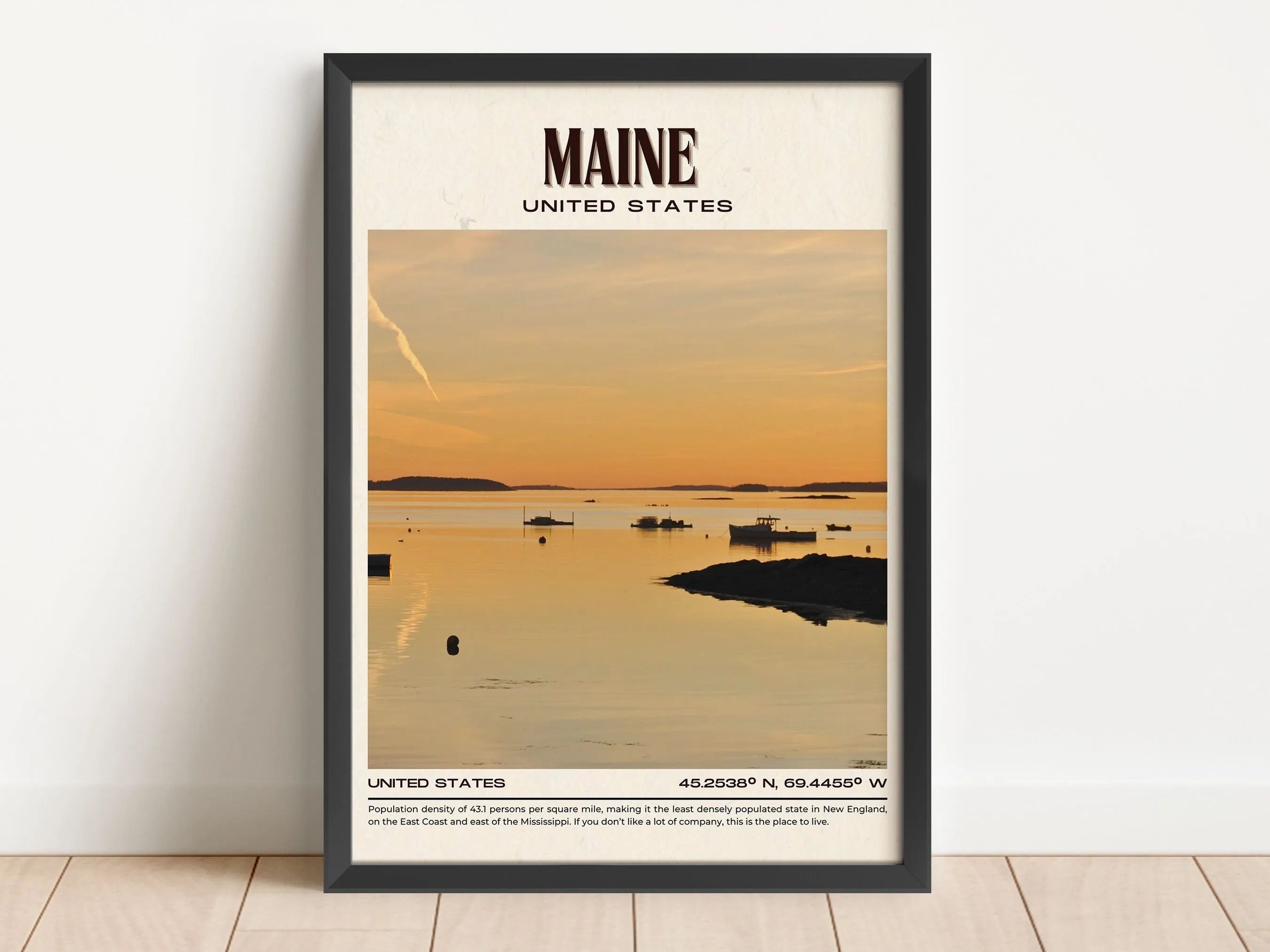Maine Vintage Wall Art, USA