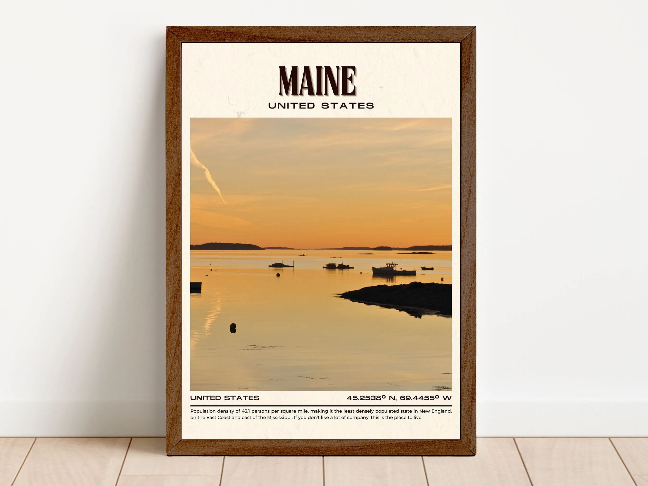 Maine Vintage Wall Art, USA