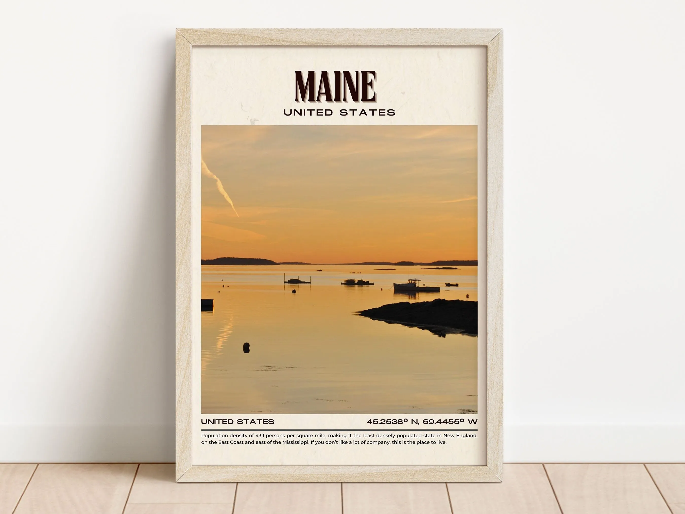 Maine Vintage Wall Art, USA