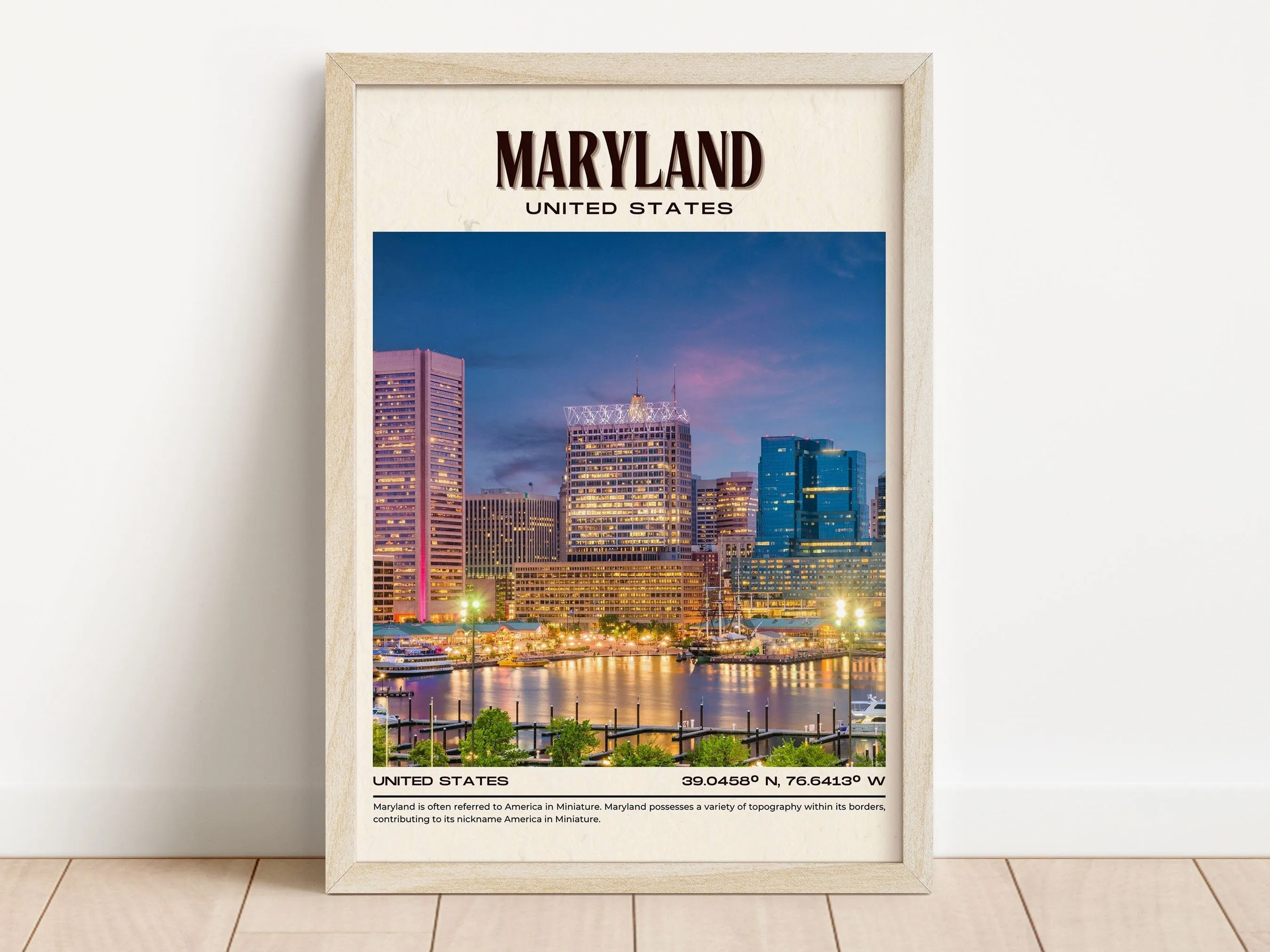 Maryland Vintage Wall Art, USA