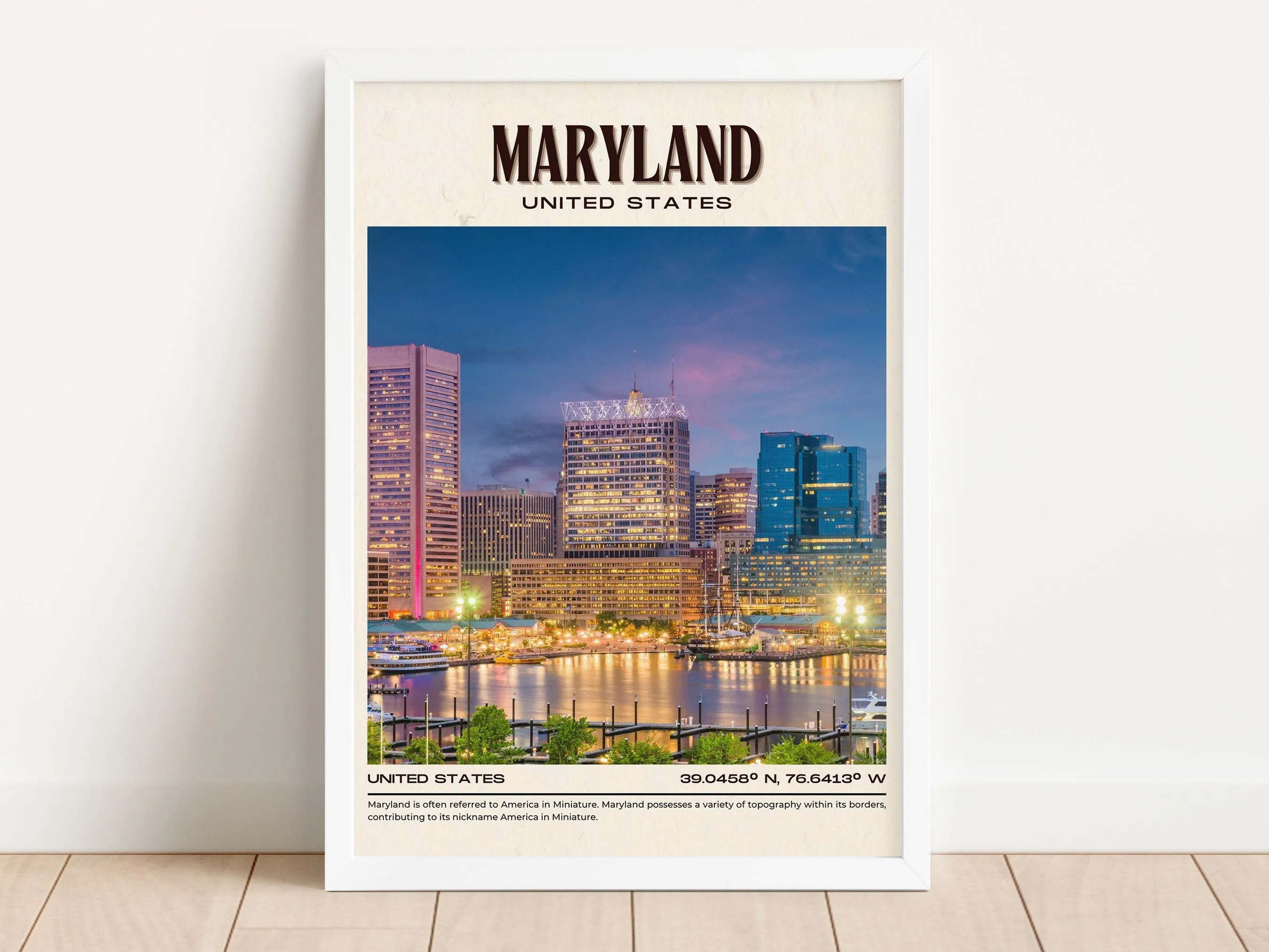 Maryland Vintage Wall Art, USA