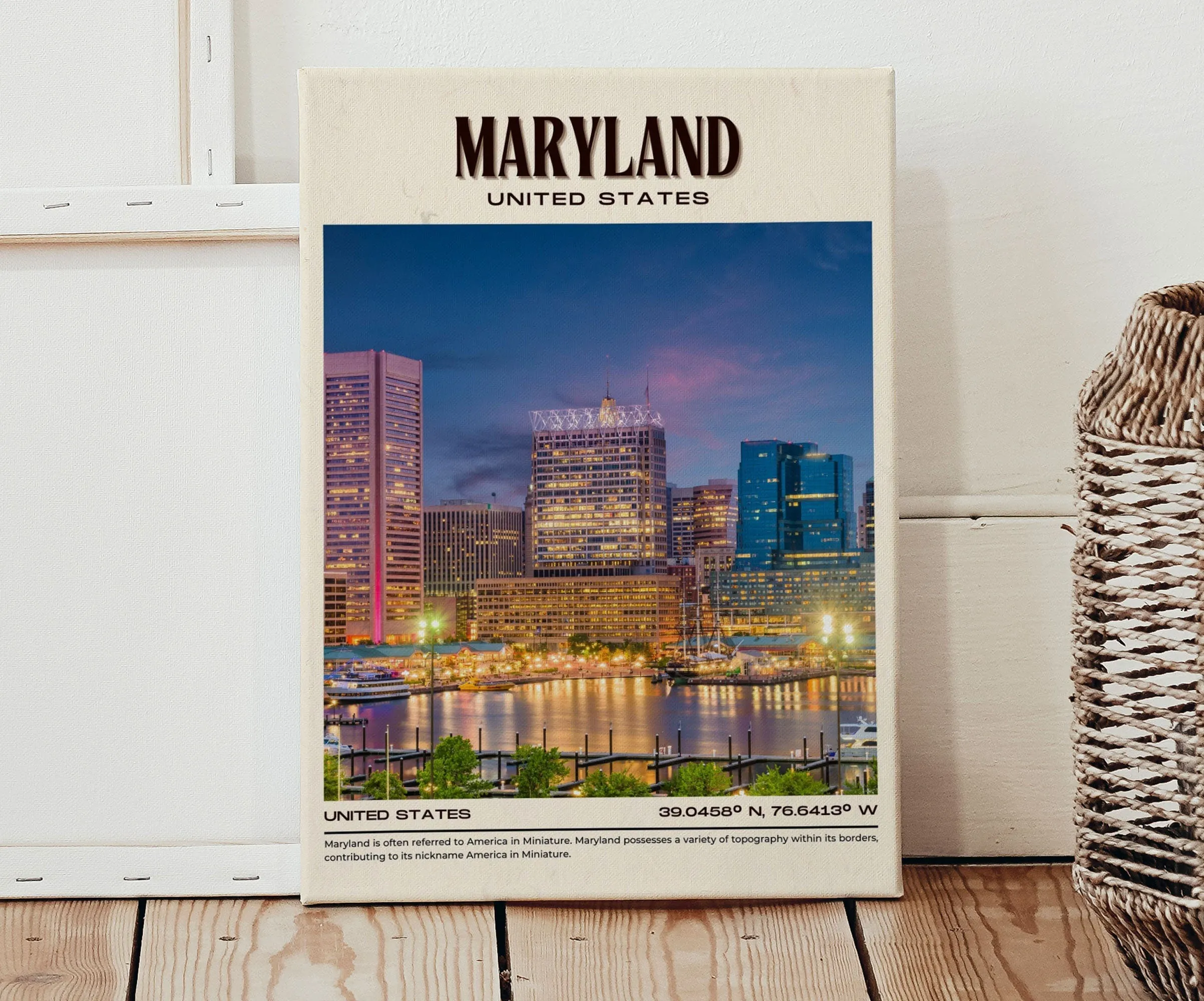 Maryland Vintage Wall Art, USA
